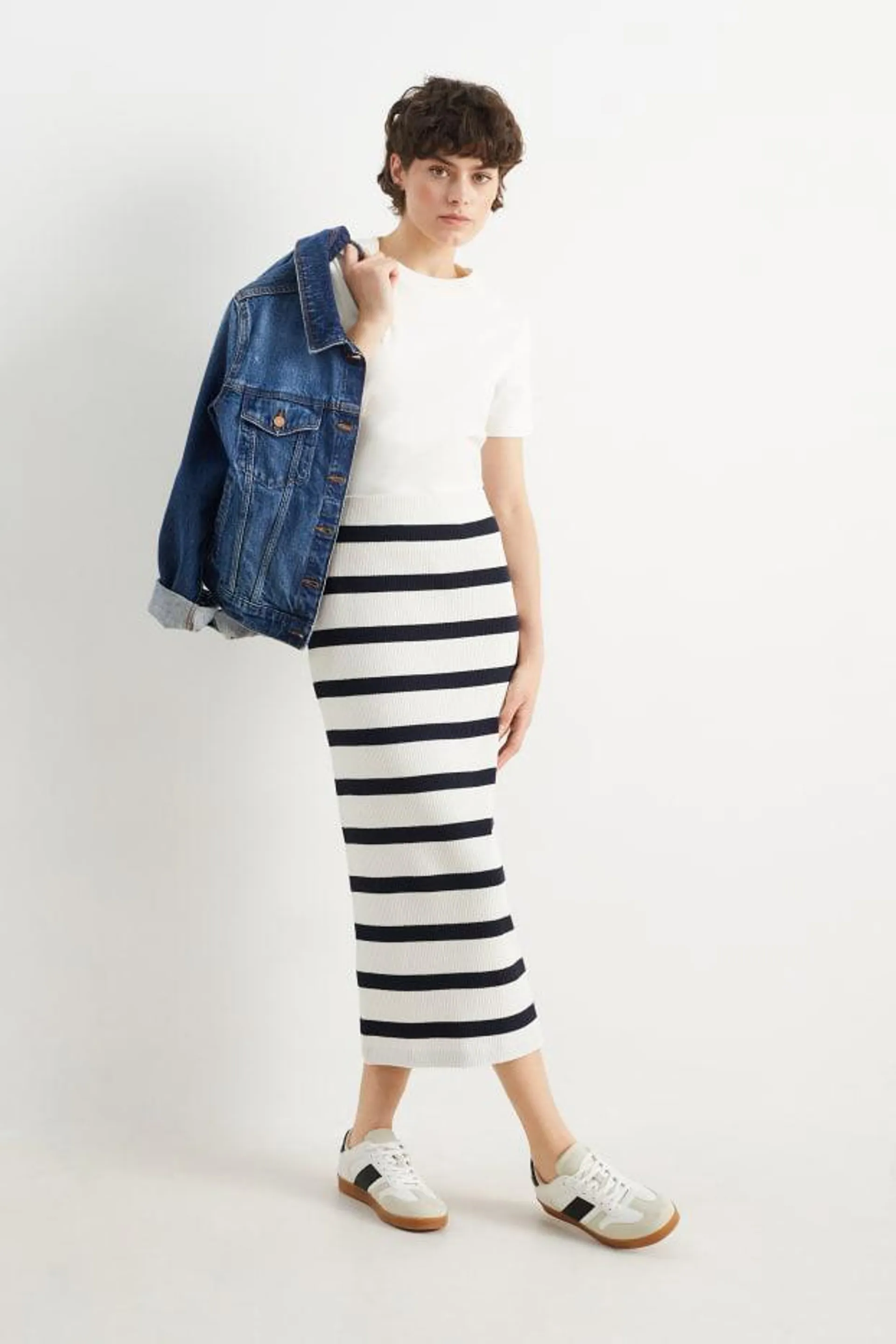Knitted skirt - striped