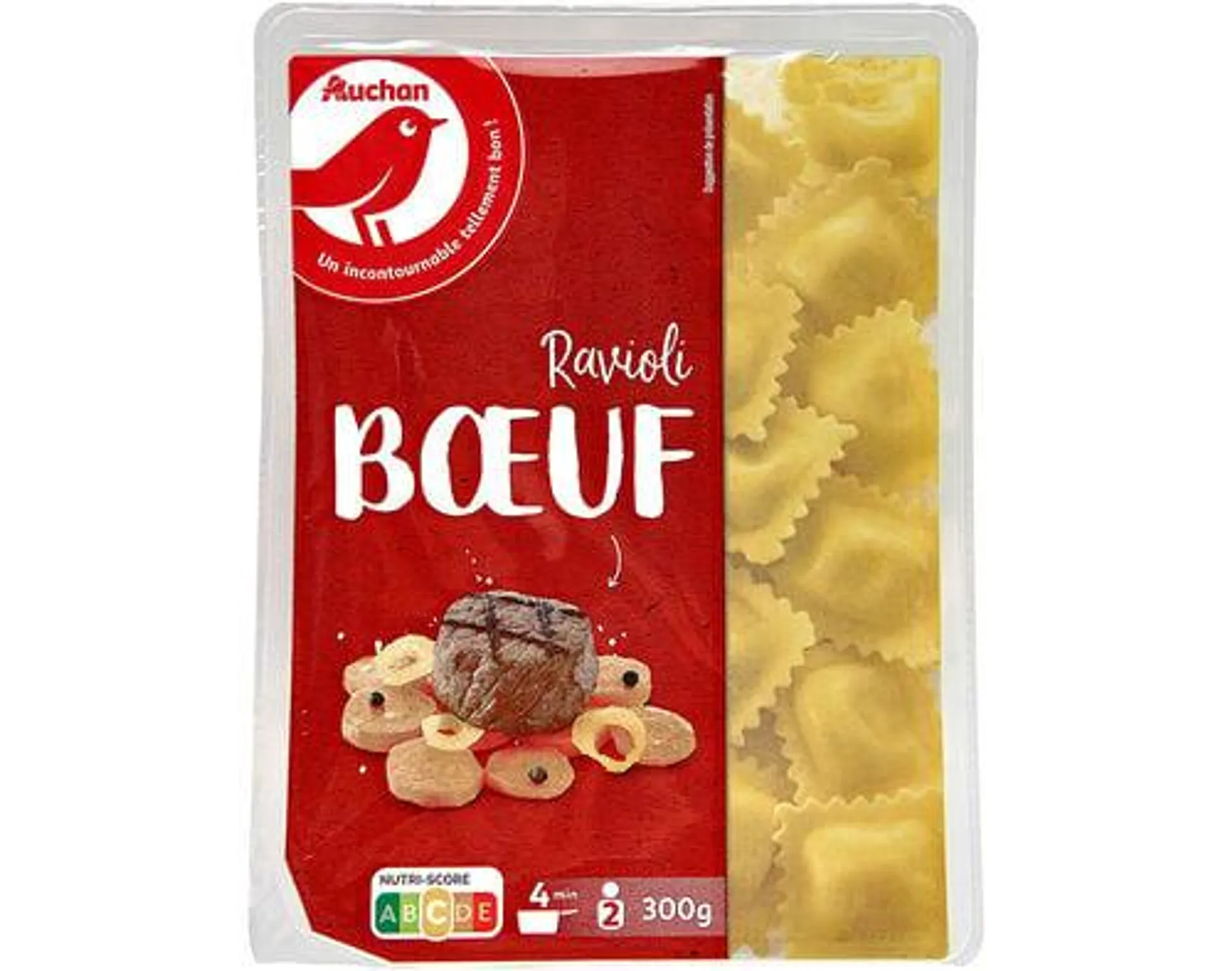 ravioli com carne auchan 300 g