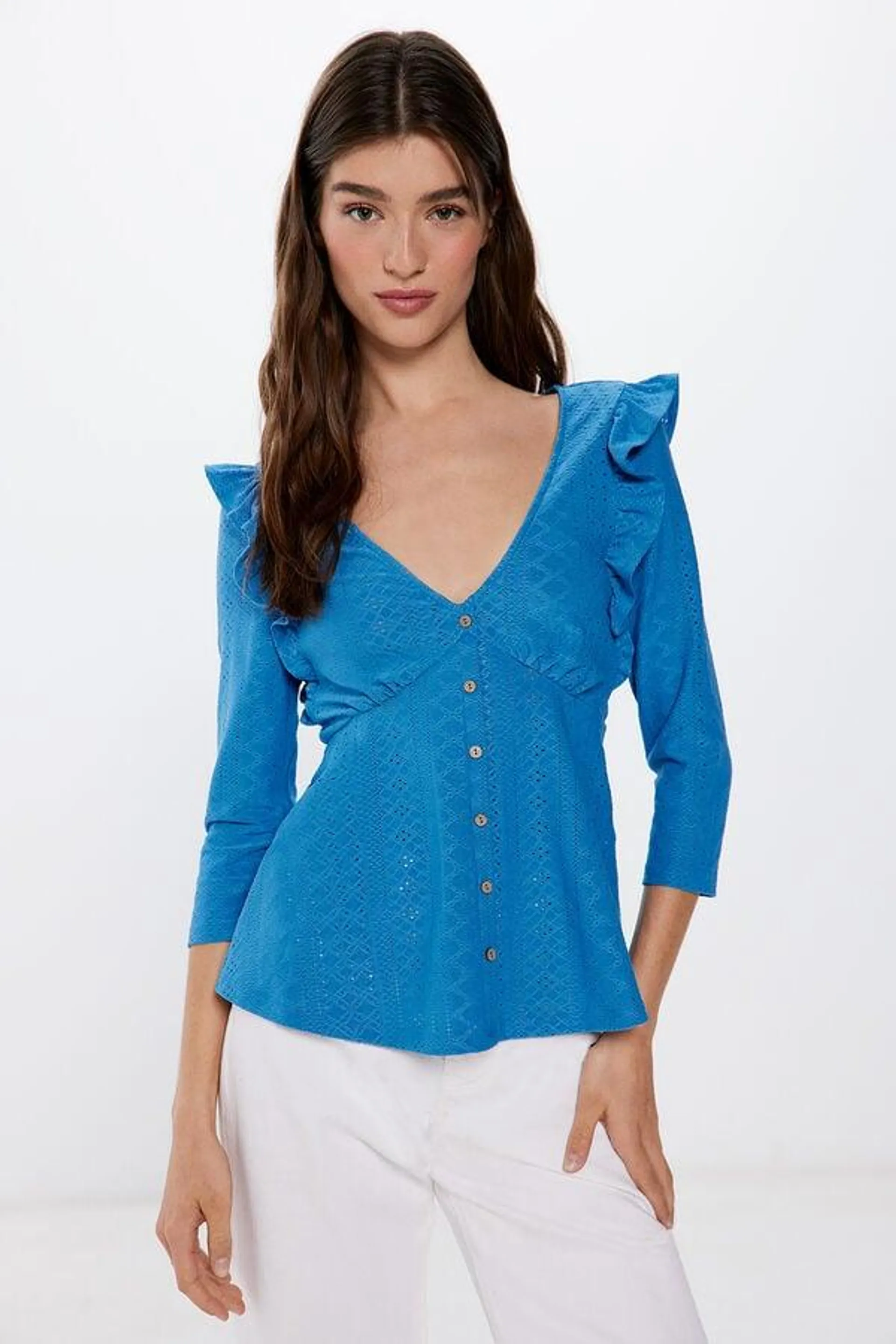 Blusa Botones Volantes