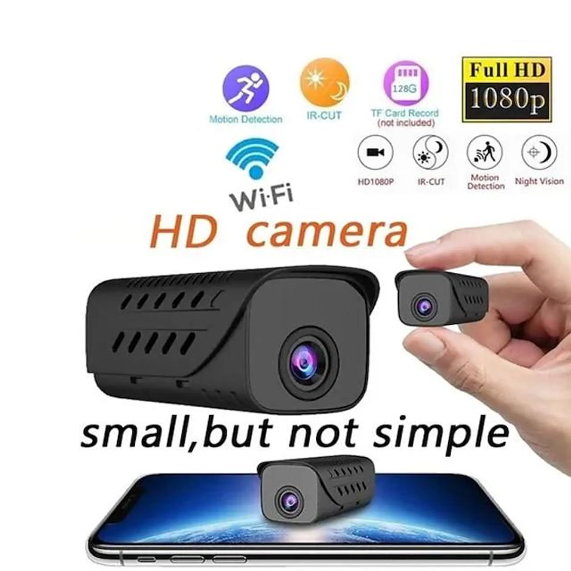 draagbare 1080 hd kleine nachtcamera mini-bewakingscamera geen licht hd intelligente nachtzichtcamera video opnemen