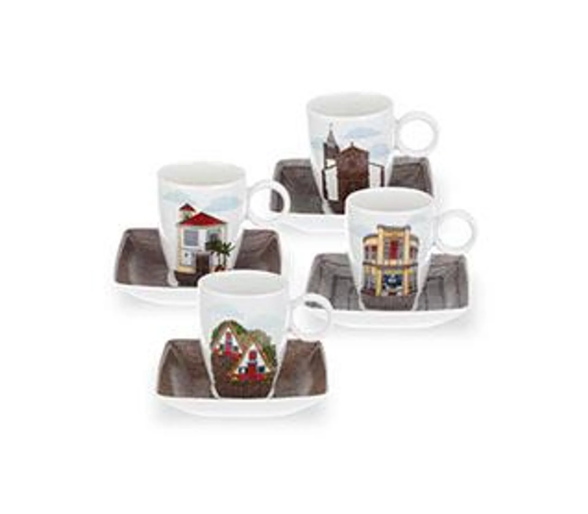Alma da Madeira - Set 4 Coffee Cups & Saucers