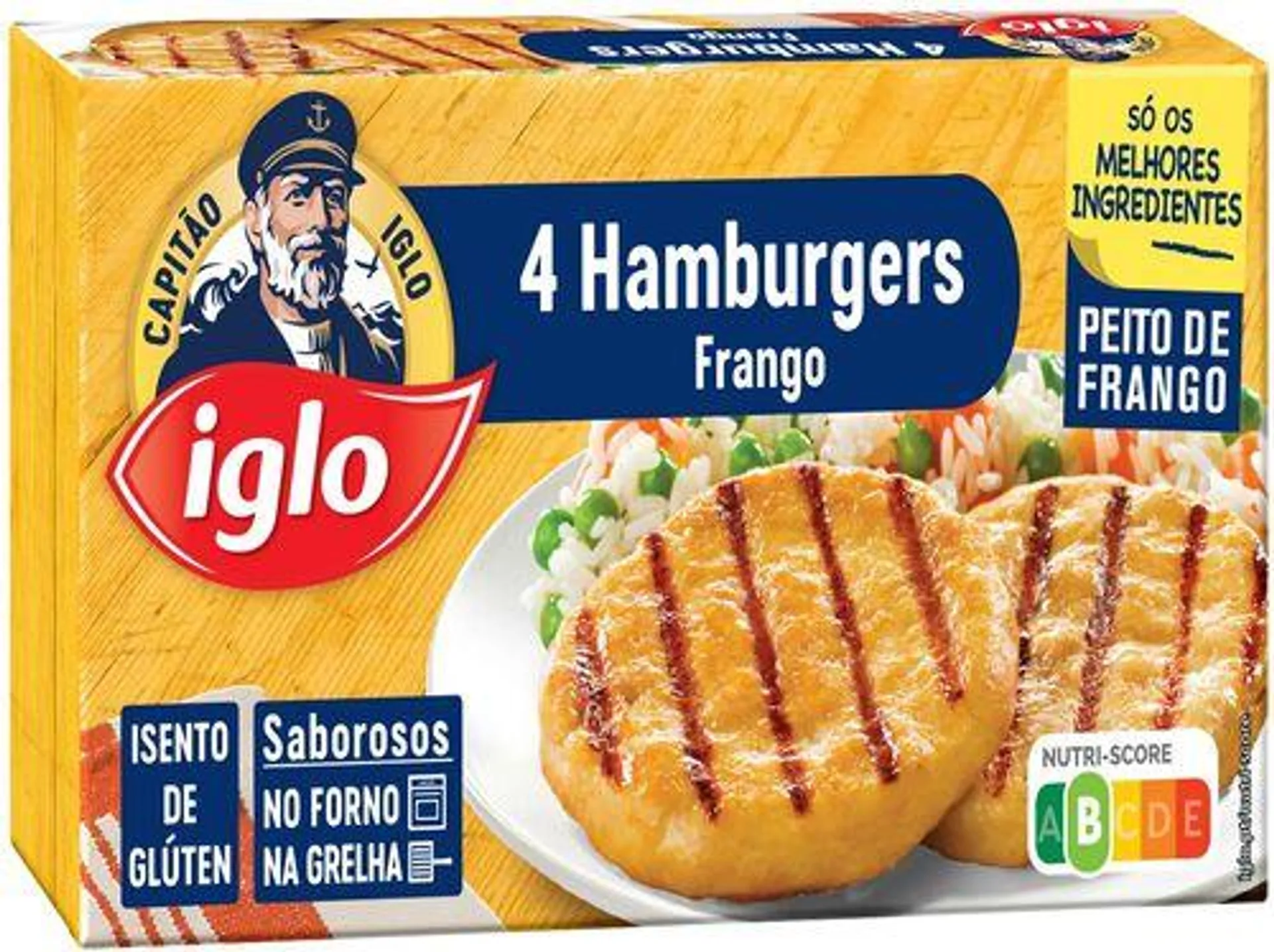 hamburgueres iglo frango sem glúten 4un 240g