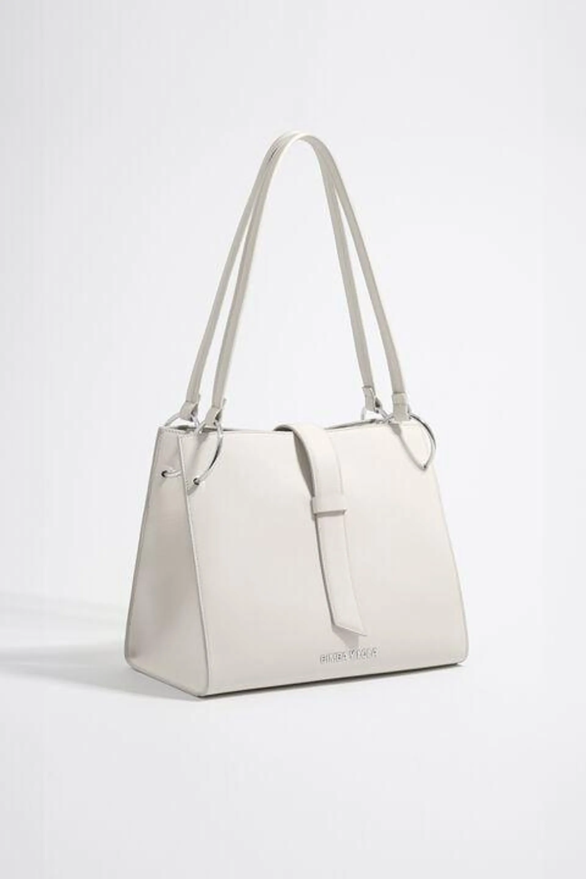 Mala shopper grande pele branco-sujo