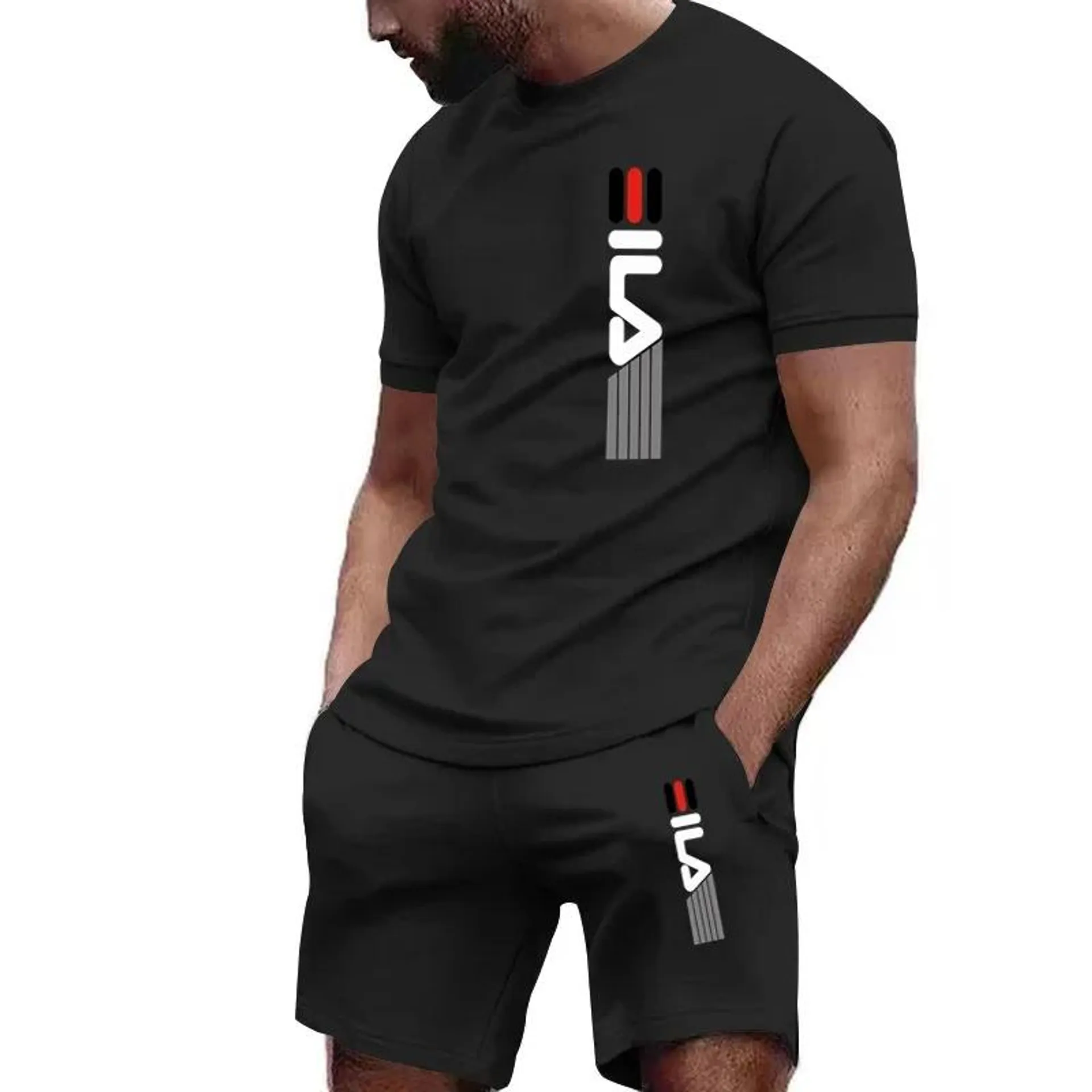 2024 Summer Men's Set Fashion Sportswear Men's Short sleeved T-shirt+Sports Shorts Set Men's Casual Men's Clothing Men's Jogging