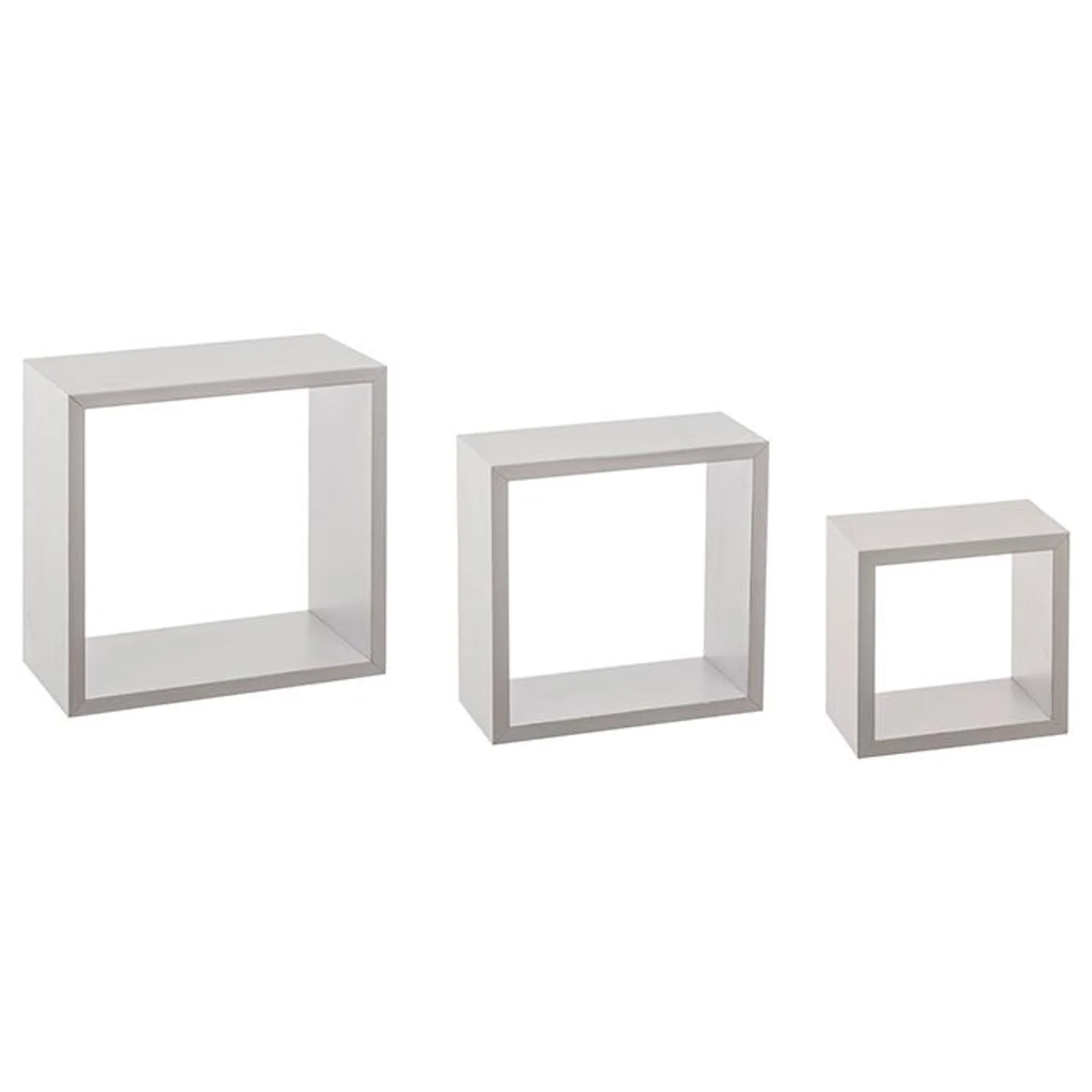 Conjunto de 3 Estantes Cubo Brancas 24/27/30cm