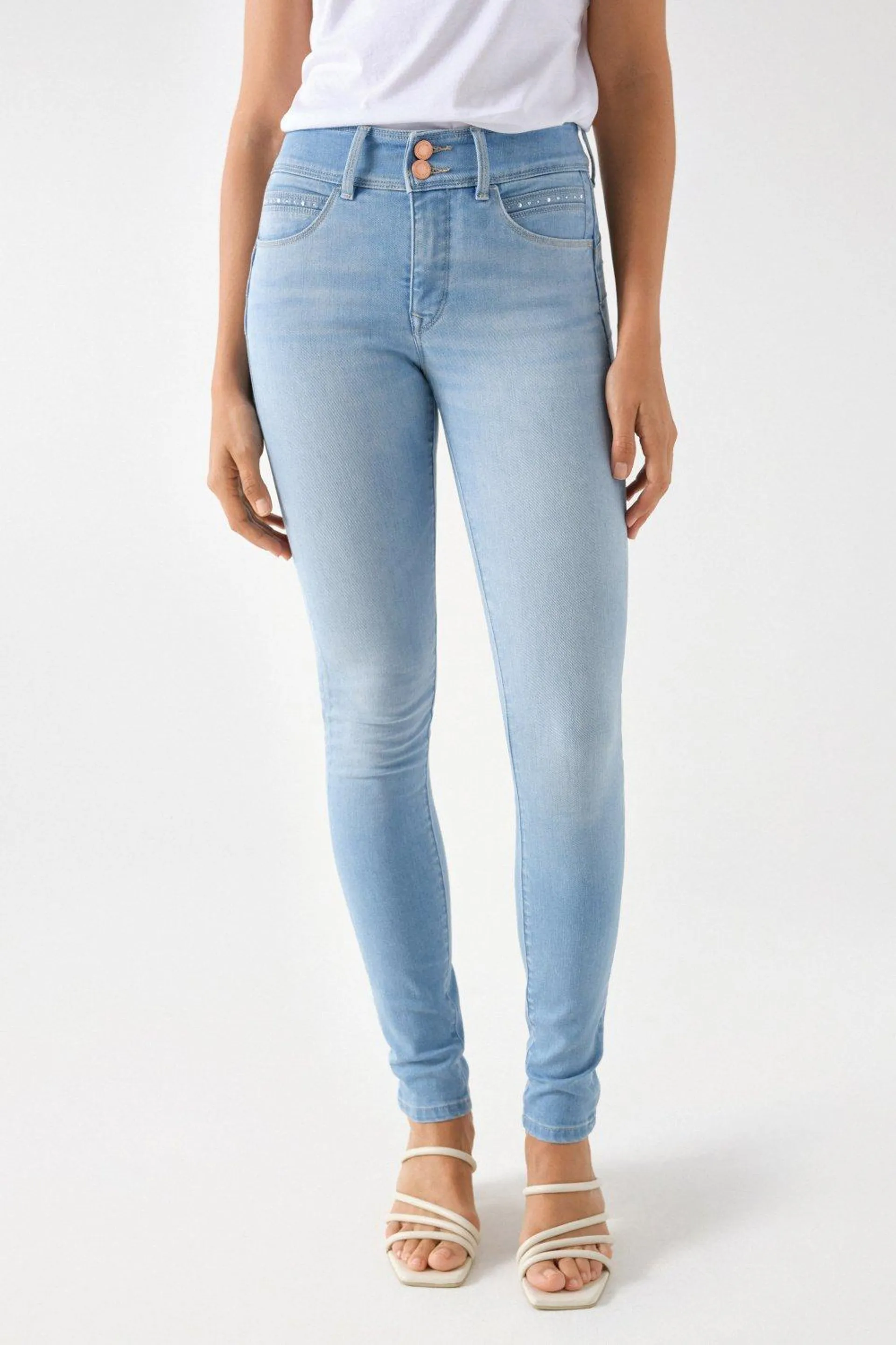 JEANS SECRET PUSH IN SKINNY COM DETALHES