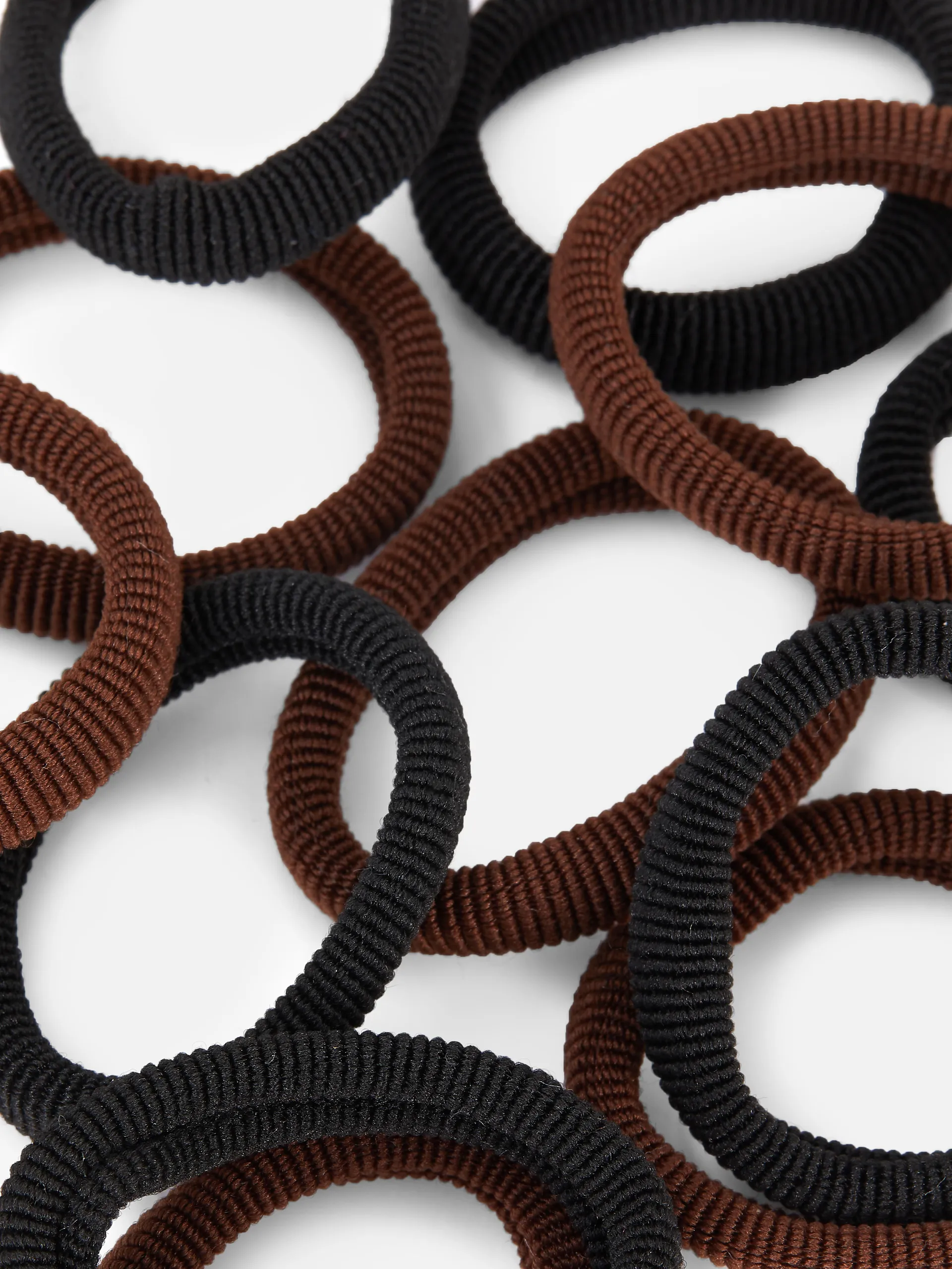 20pk Ribbed Fabric Hair Elastics