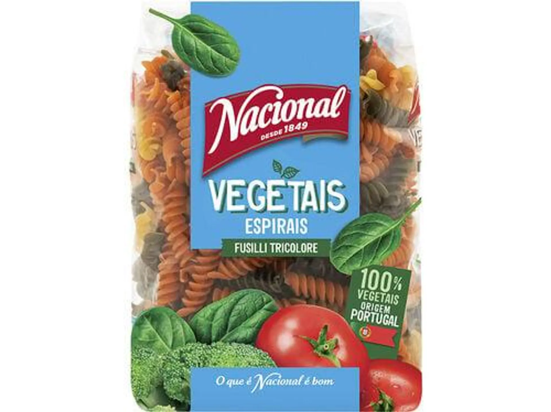 massa nacional espirais com vegetais 500g