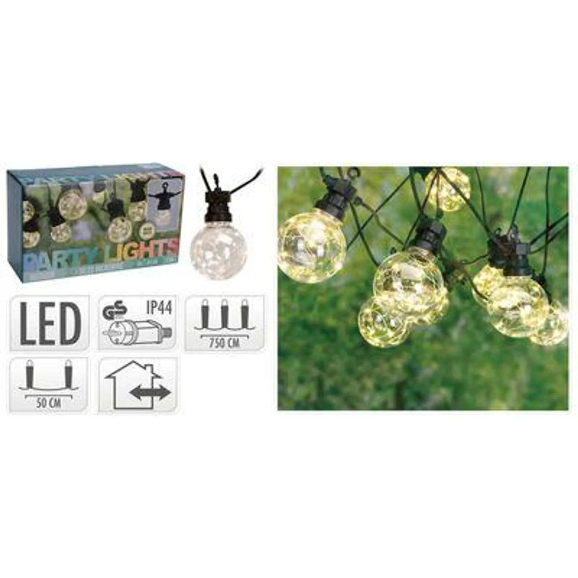 ProGarden Iluminação LED para festas de jardim 80 lâmpadas