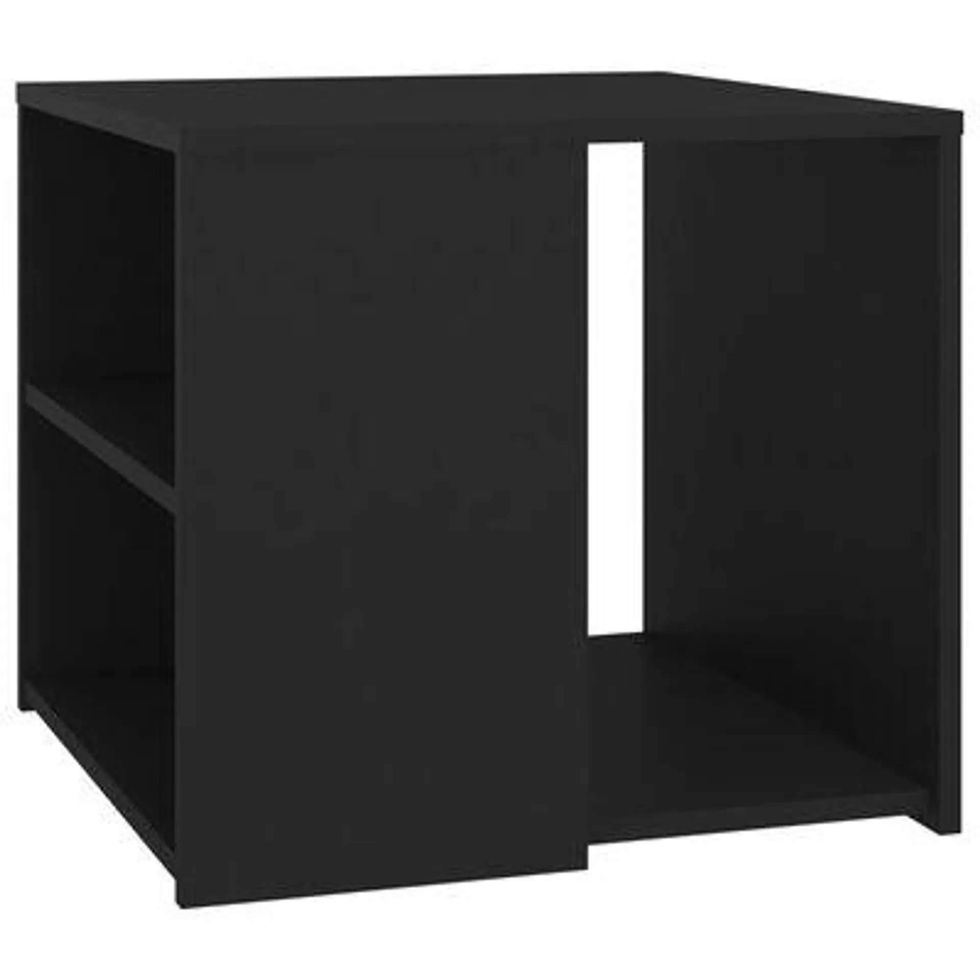 vidaXL Mesa de apoio 50x50x45 cm derivados de madeira preto