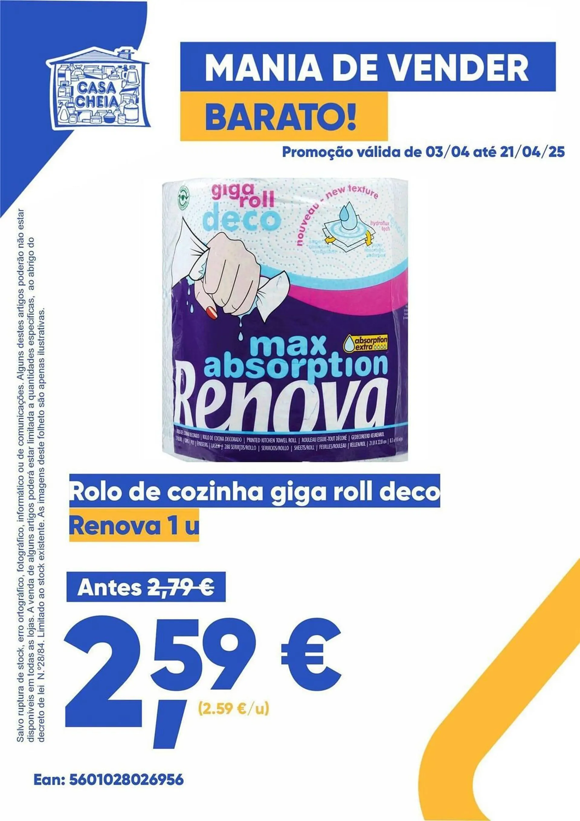 Folheto Folheto Casa Cheia de 3 de abril até 21 de abril 2025 - Pagina 1