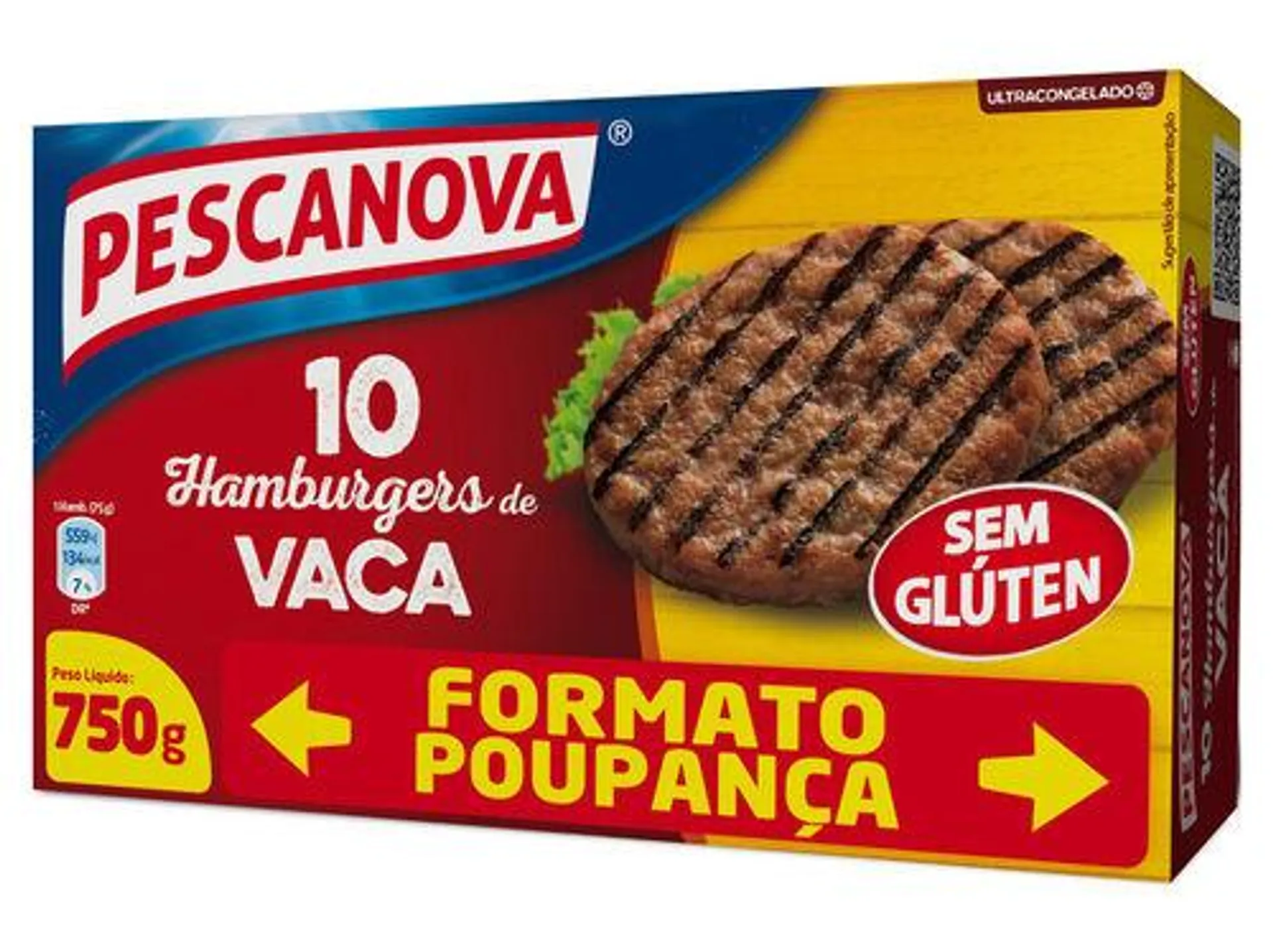 hamburguer pescanova de vaca sem glúten 750g