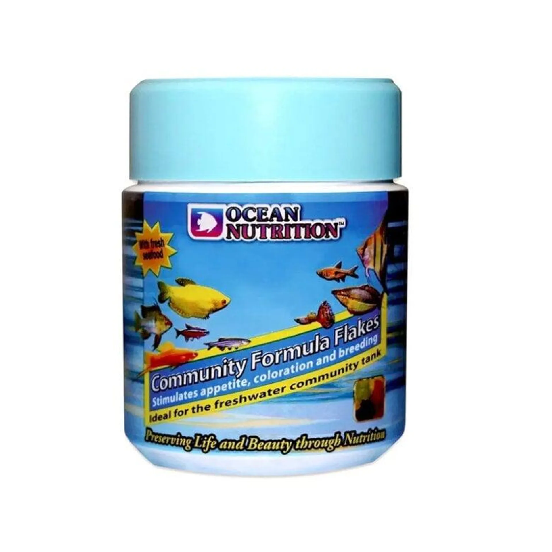 Ocean Nutrition Community Formula Flakes para peixes de água doce