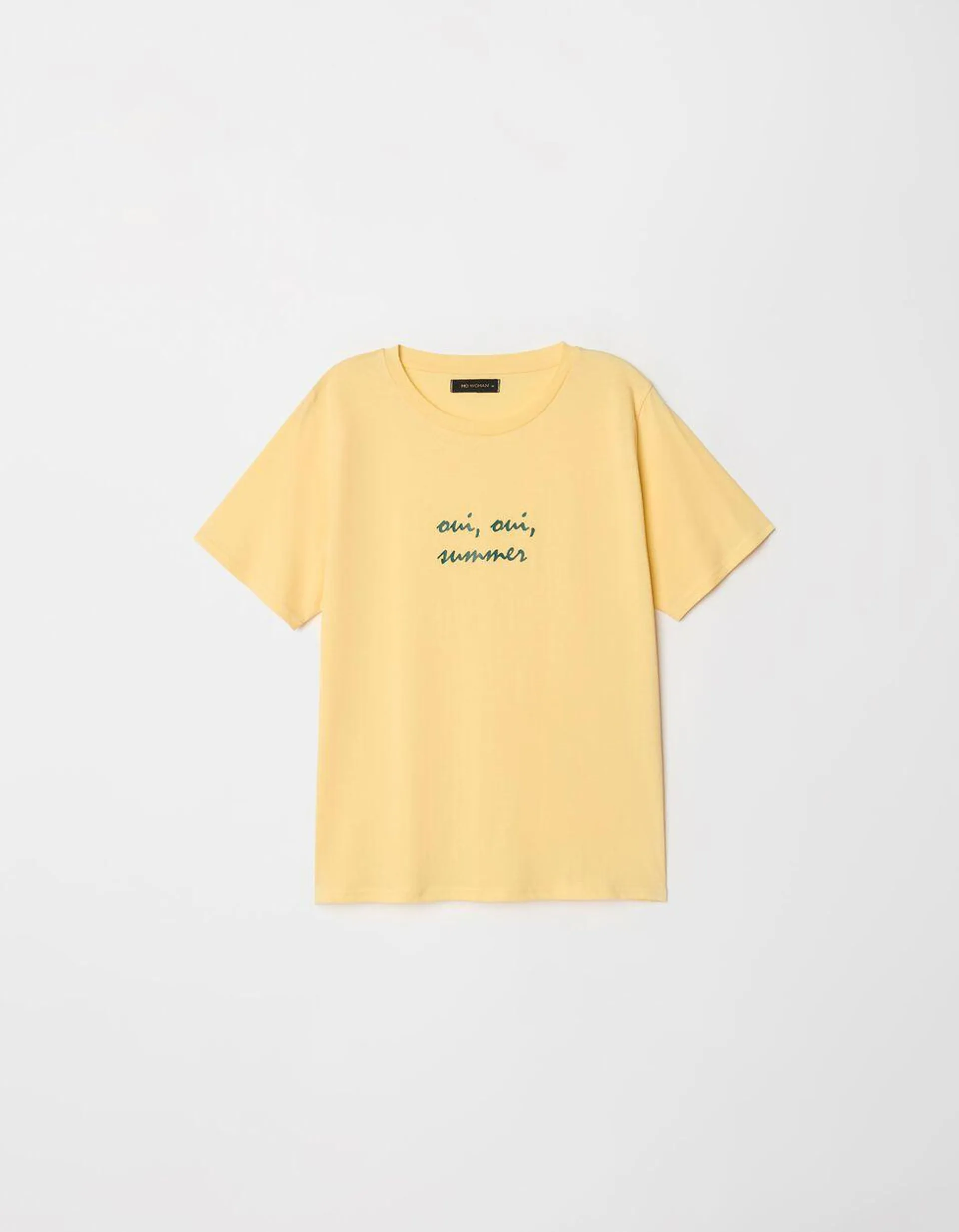T-shirt Estampado, Mulher, Amarelo