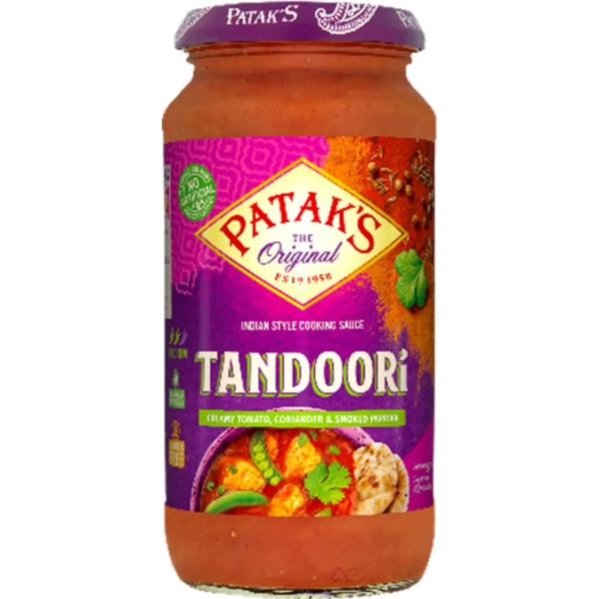 Molho Indiano Tandoori frasco 450 g Patak's