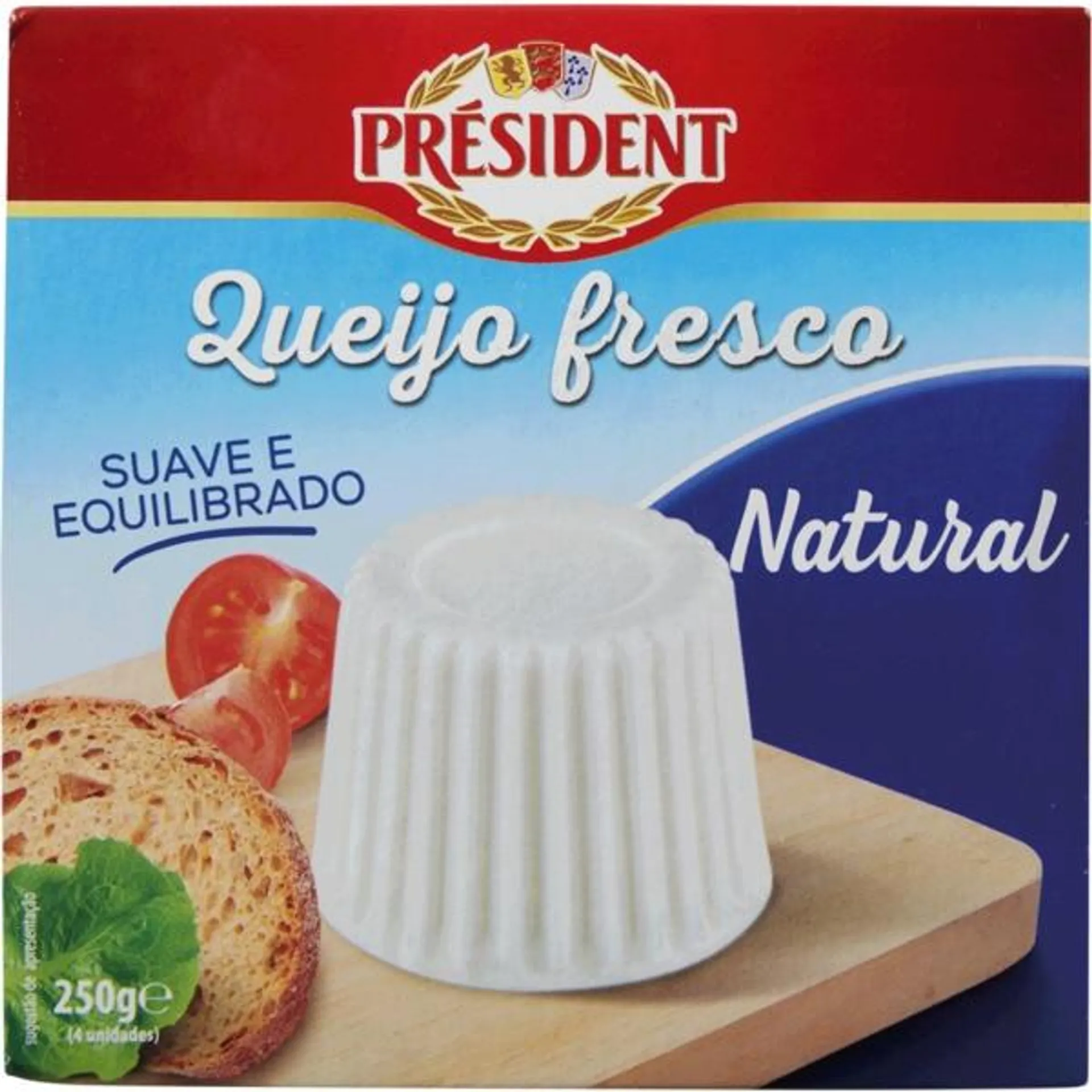 Queijo Fresco Natural Pack 4 embalagem 250 g Président