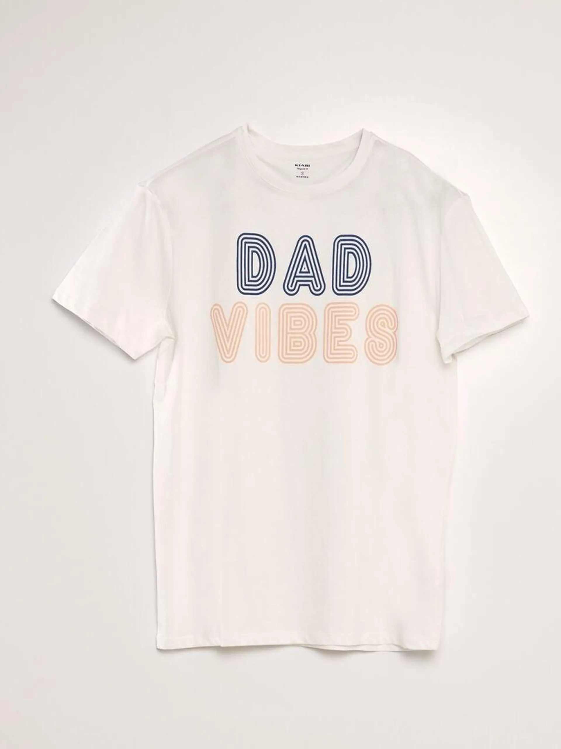 T-shirt com estampado Dia do Pai - BRANCO