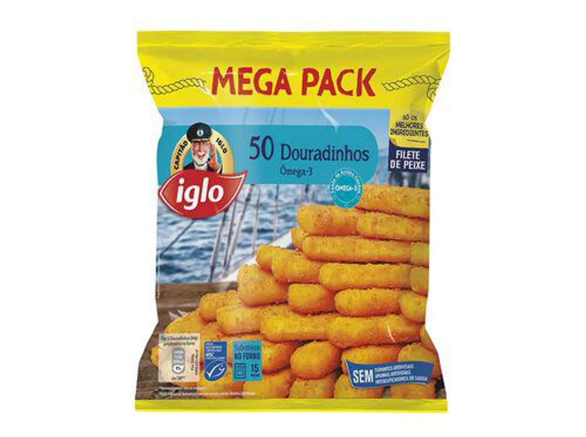 douradinhos iglo peixe com ómega-3 50un 1400g