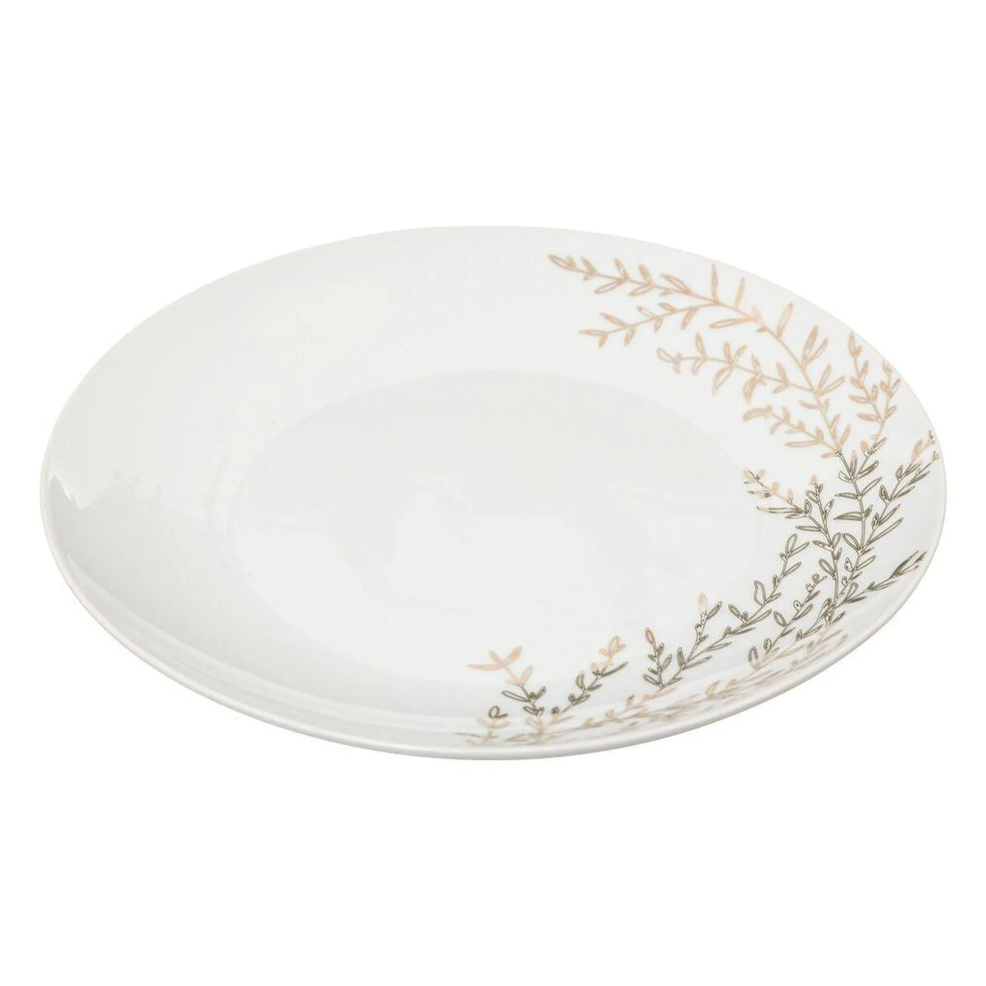 Prato De Sobremesa Rose Branco Em Porcelana 19cm