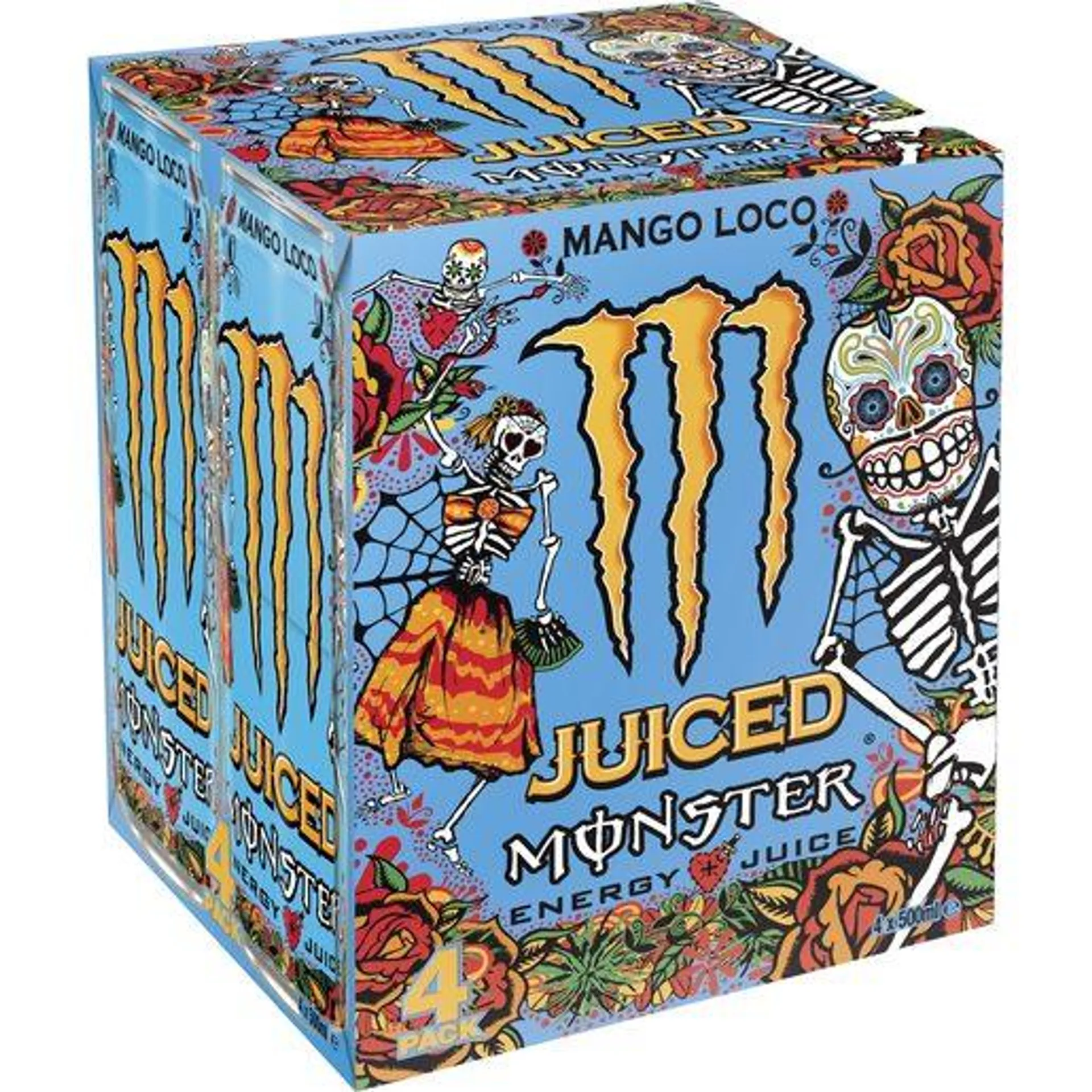 MONSTER ENERGY Juiced Mango Loco Bebida Energética 4x500 ml