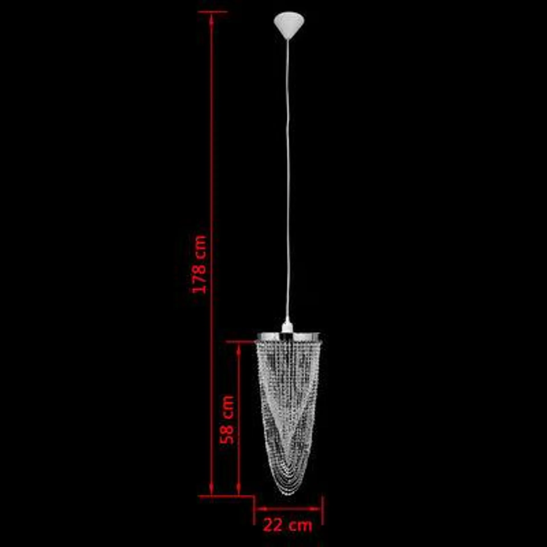 Candelabro de tecto, cristal / 22 x 58 cm