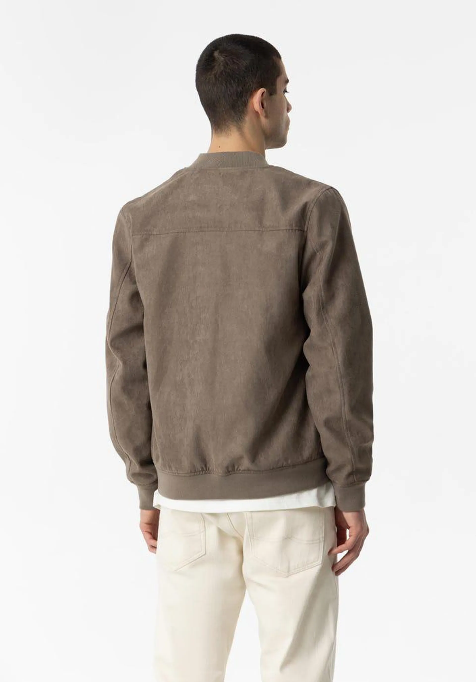 Casaco Bomber Efeito Suede