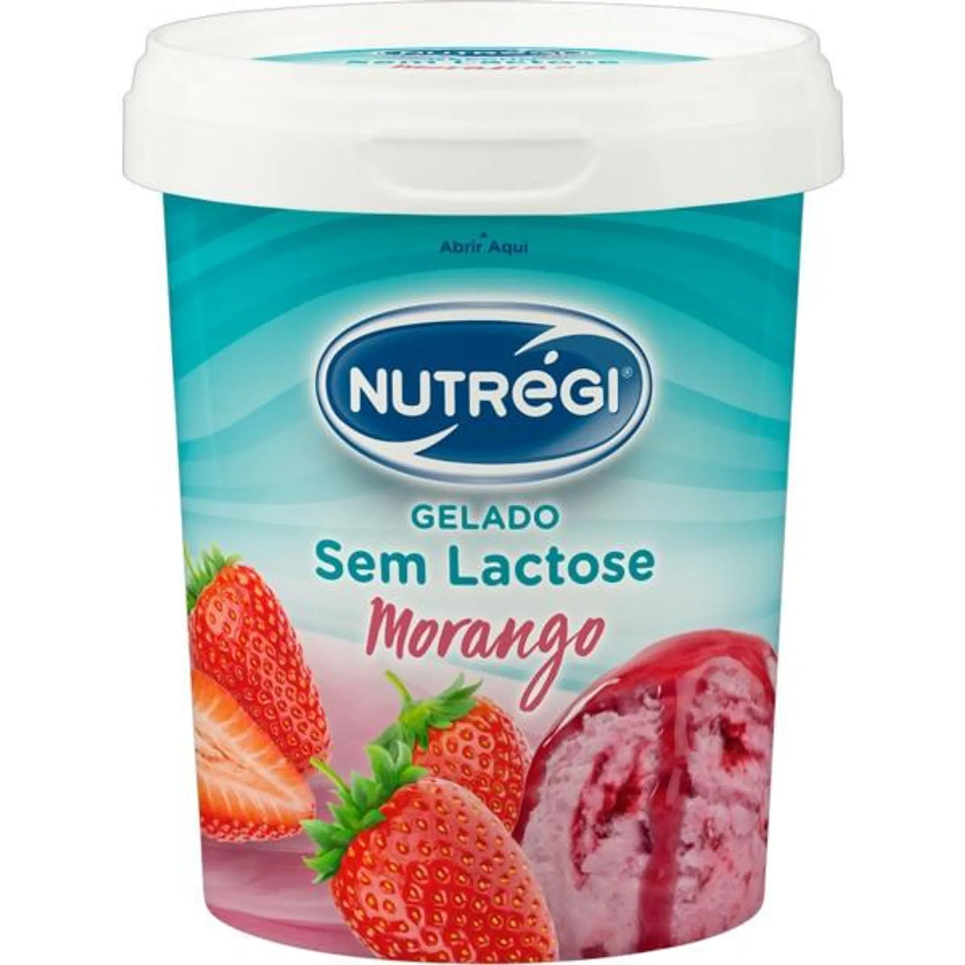 Gelado de Morango sem Lactose embalagem 500 ml Nutregi