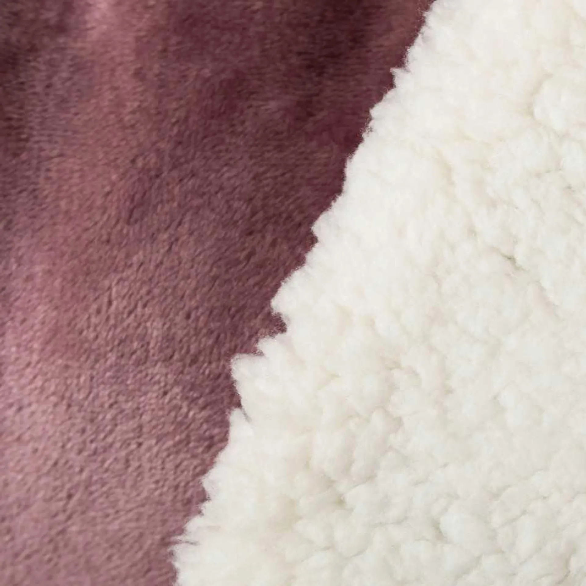 Manta Velvet sherpa Malva Rosa