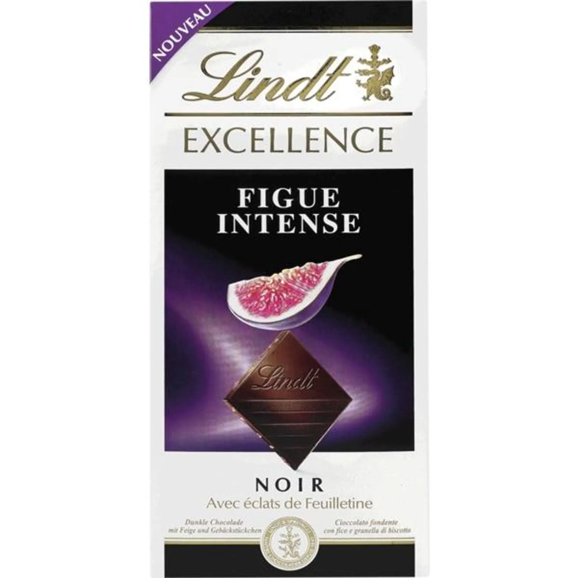 Chocolate Preto com Figo Intenso Excellence embalagem 100 g Lindt