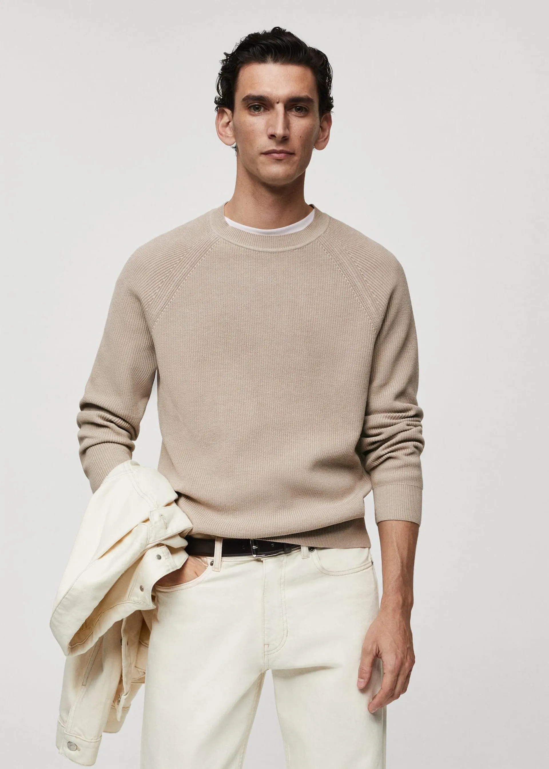 Ribbed round-neck sweater
