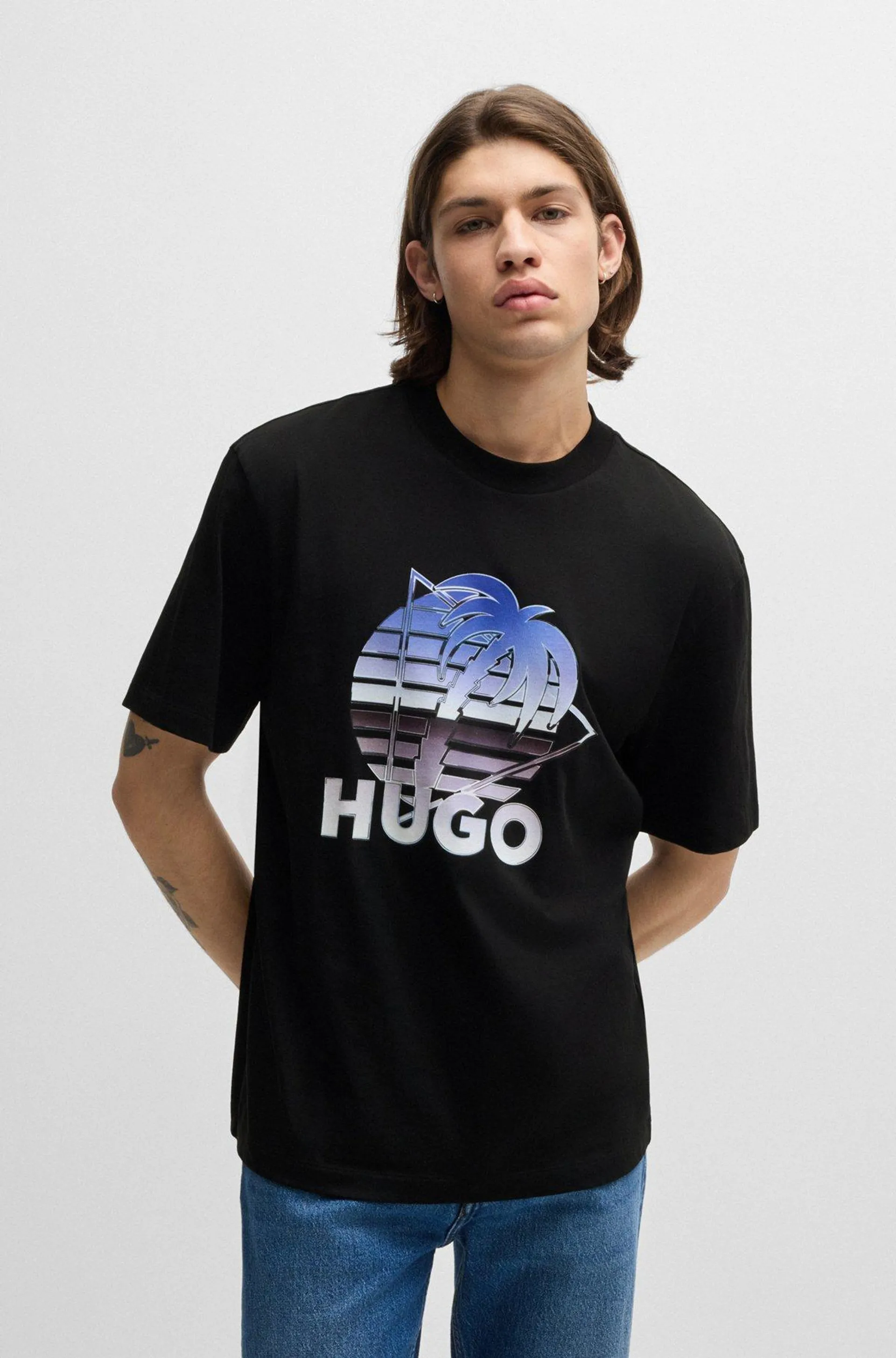 T-shirt em jersey de algodão com logótipo