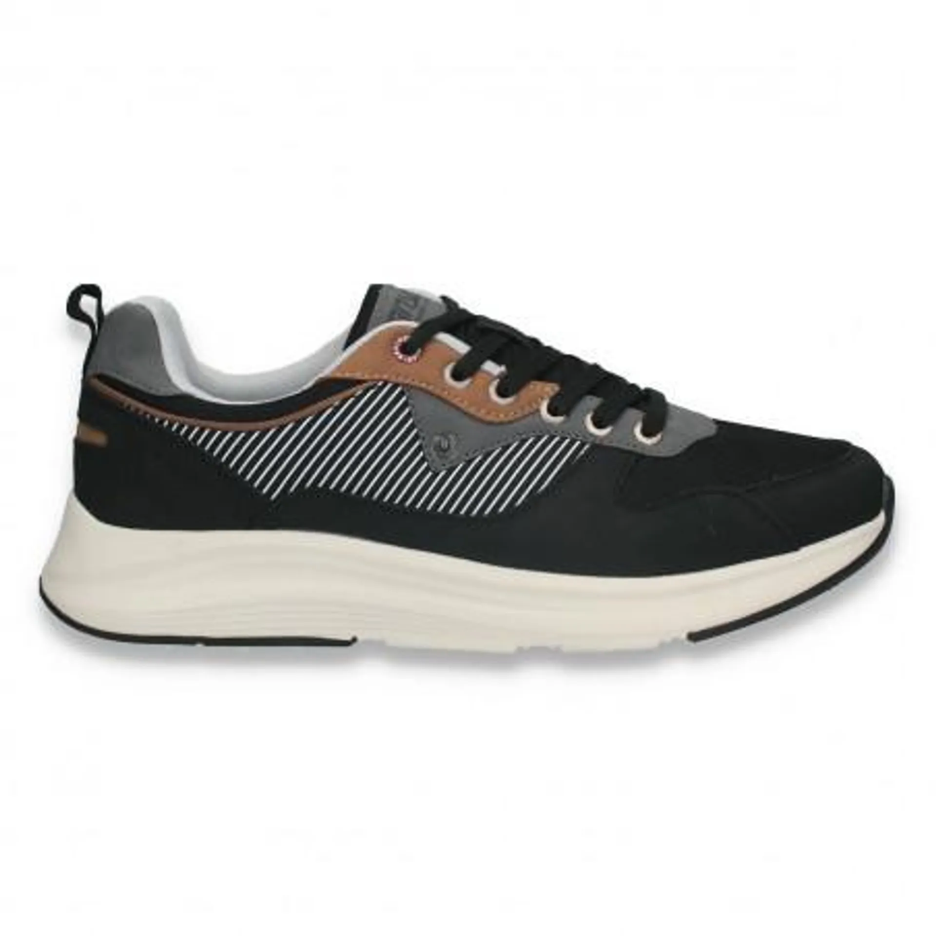 Sneakers casual pentru barbati, din material textil, negri - W1062