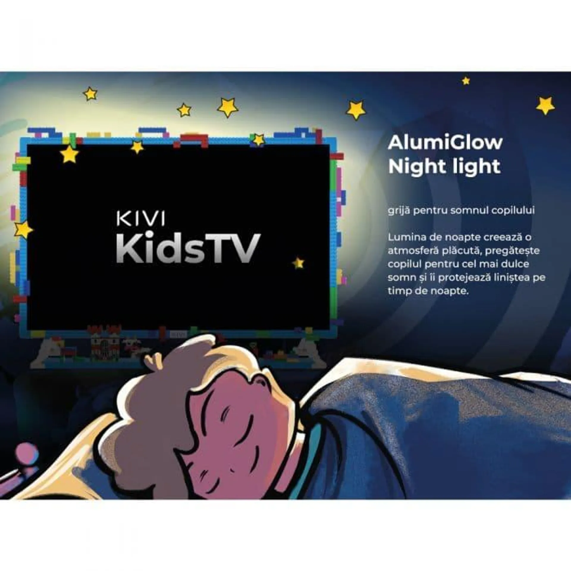 Televizor Android LED Kivi Kidstv, 80 cm, 60 Hz, Full HD, Android TV 11, Clasa E, Blue