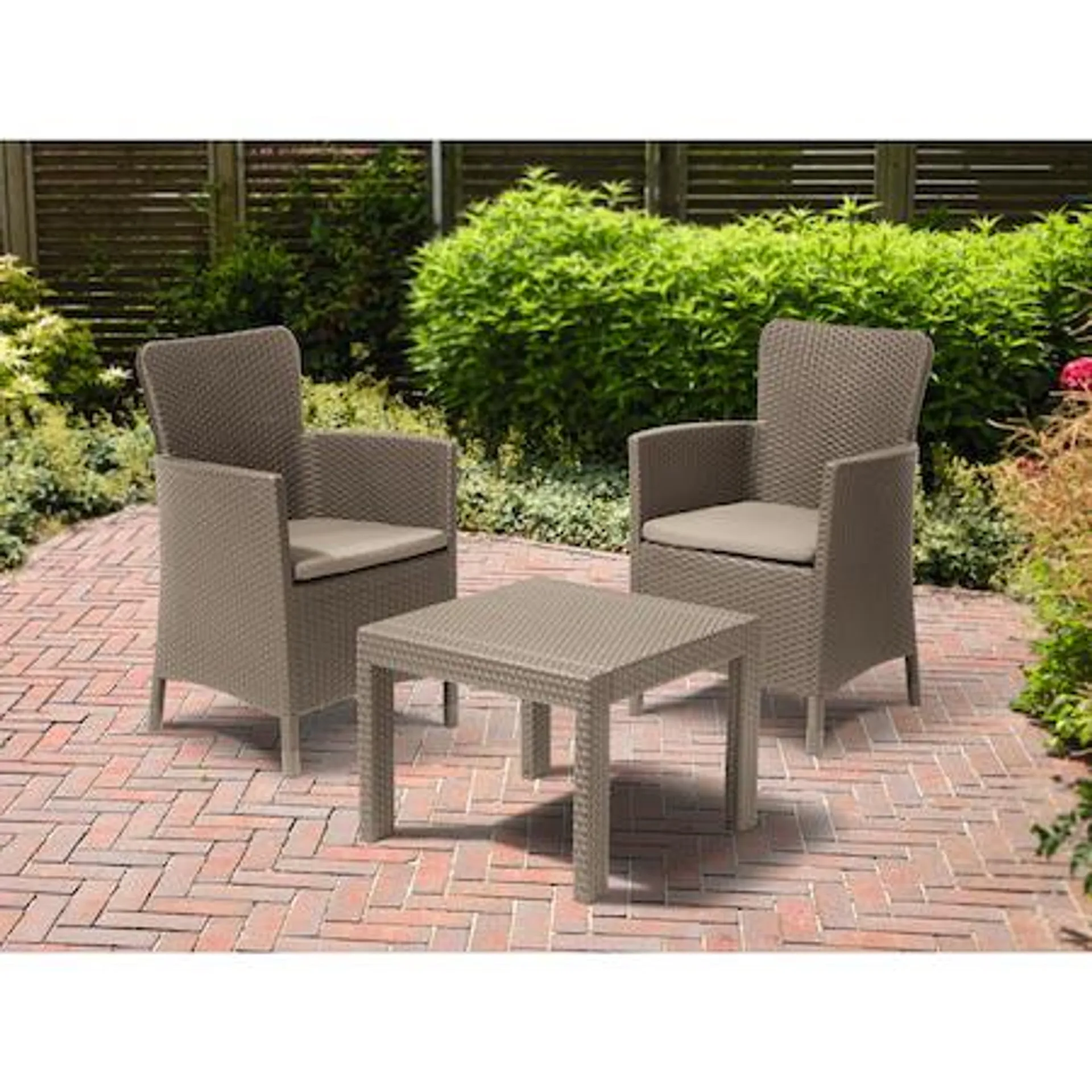 Set mobilier gradina/balcon ALLIBERT Salvador, 3 piese, crem