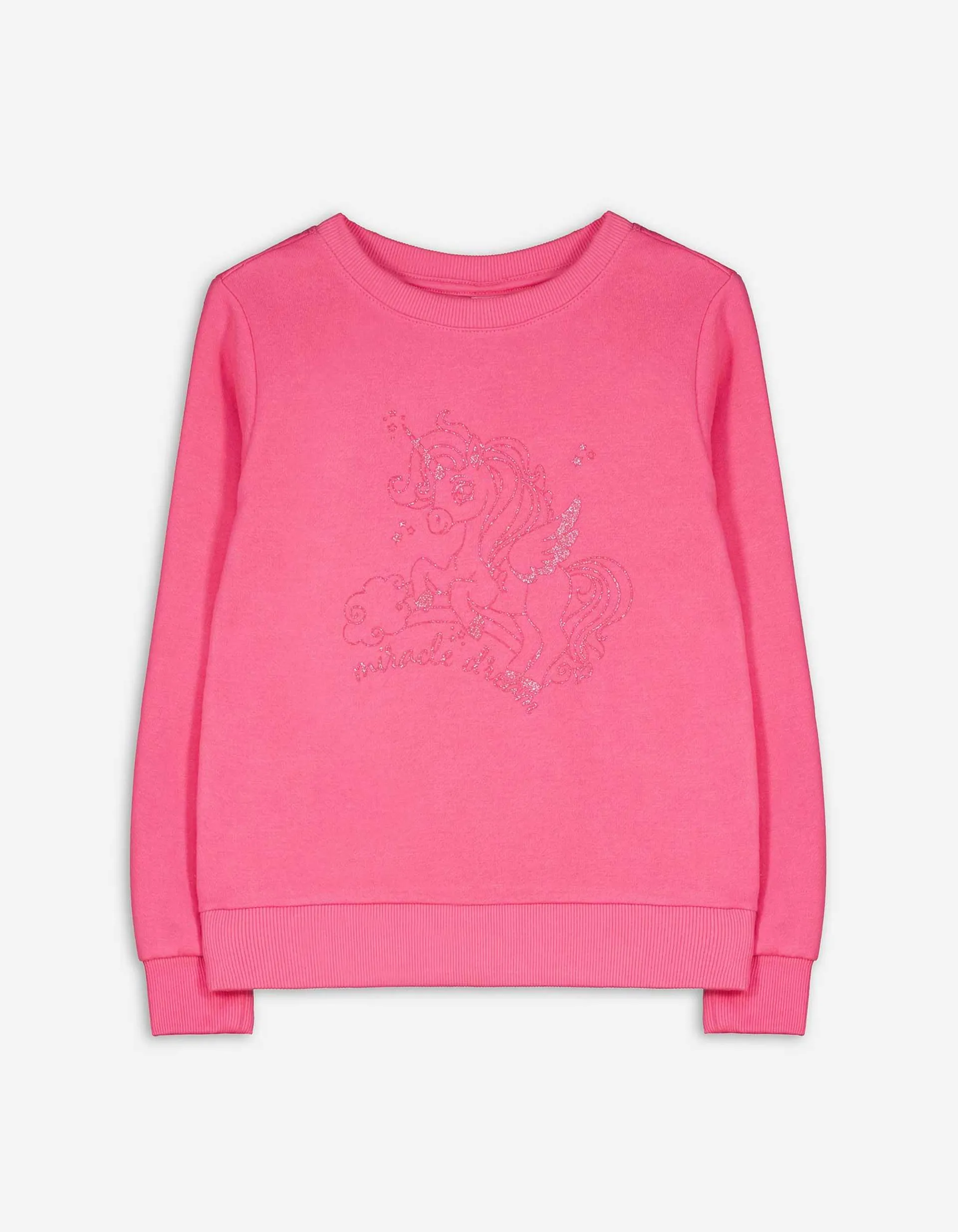 Pullover - Stampa glitterata - rosa fucsia