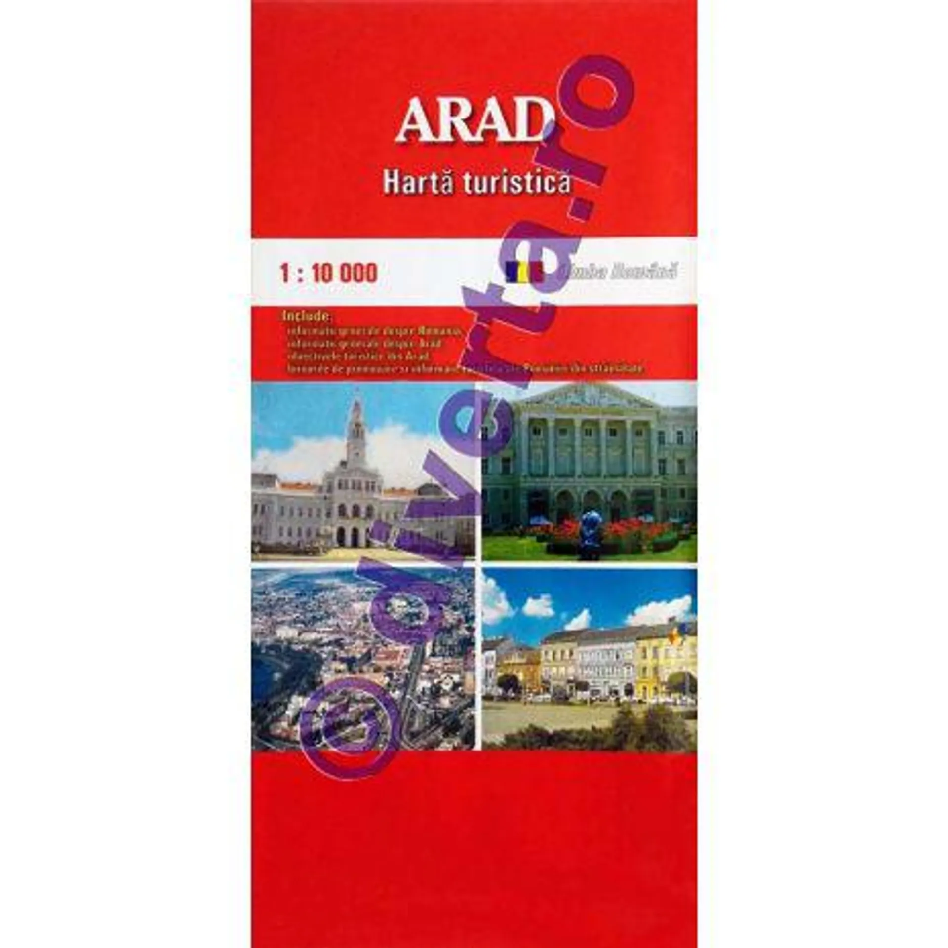 ARAD, harta pliata turistica, rutiera, 50x70cm, scara 1:10.000