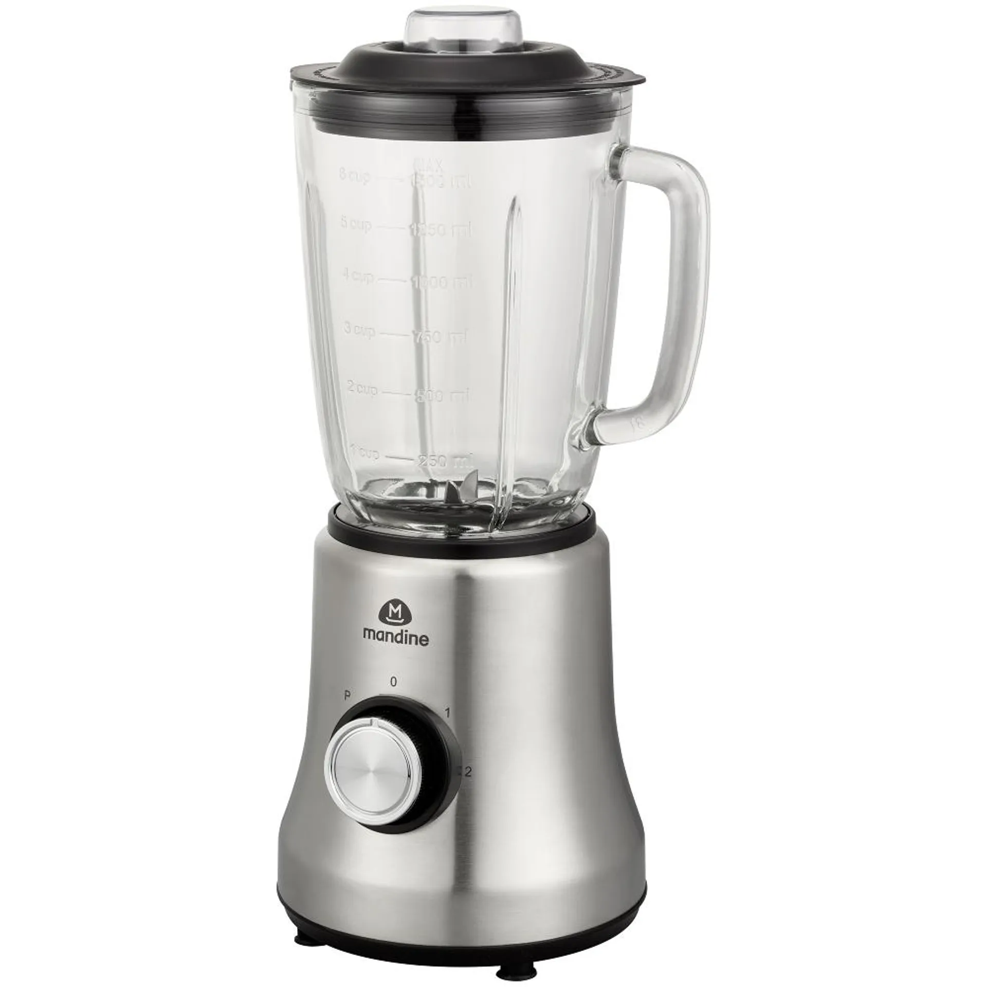 Blender Mandine MBL800-24, 2 viteze + pulse, 1.5 litri, 800 W, Argintiu