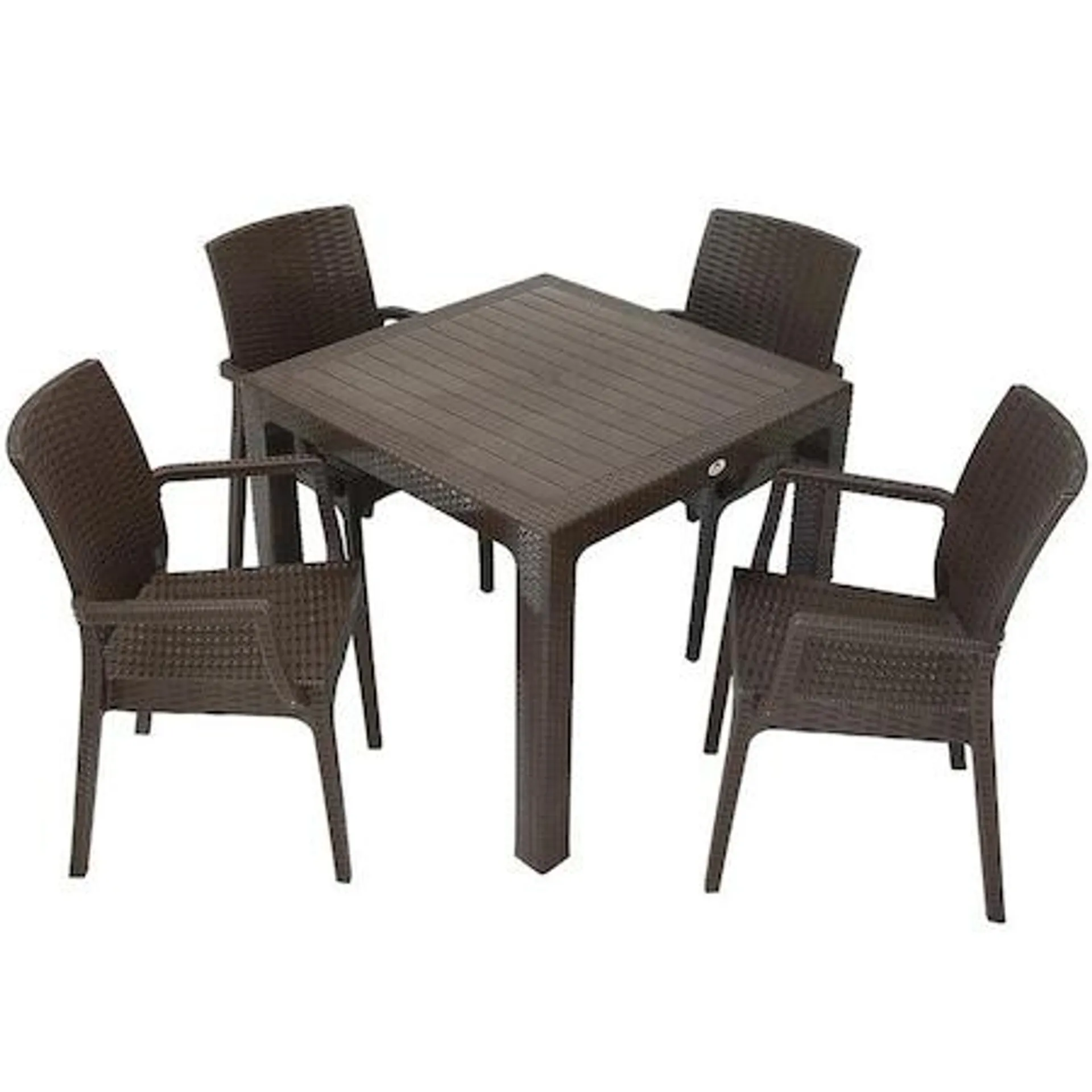 Set mobilier gradina - terasa, masa 90x90cm cu 4 scaune, Ratan, Bitter