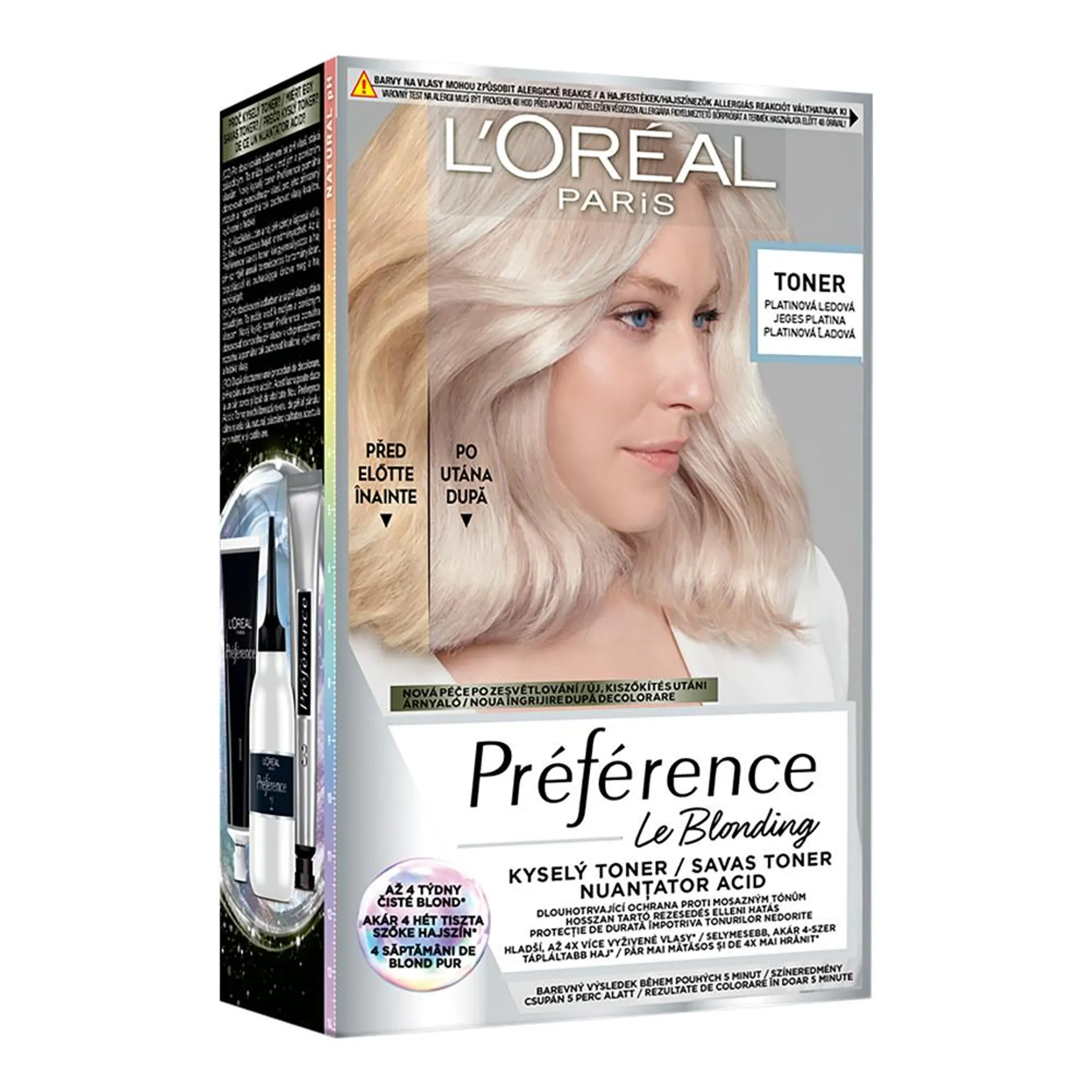 Nuantator Acid de par Semipermanent L'Oreal Paris Preference Le Blonding Platinum Ice, 174 ml