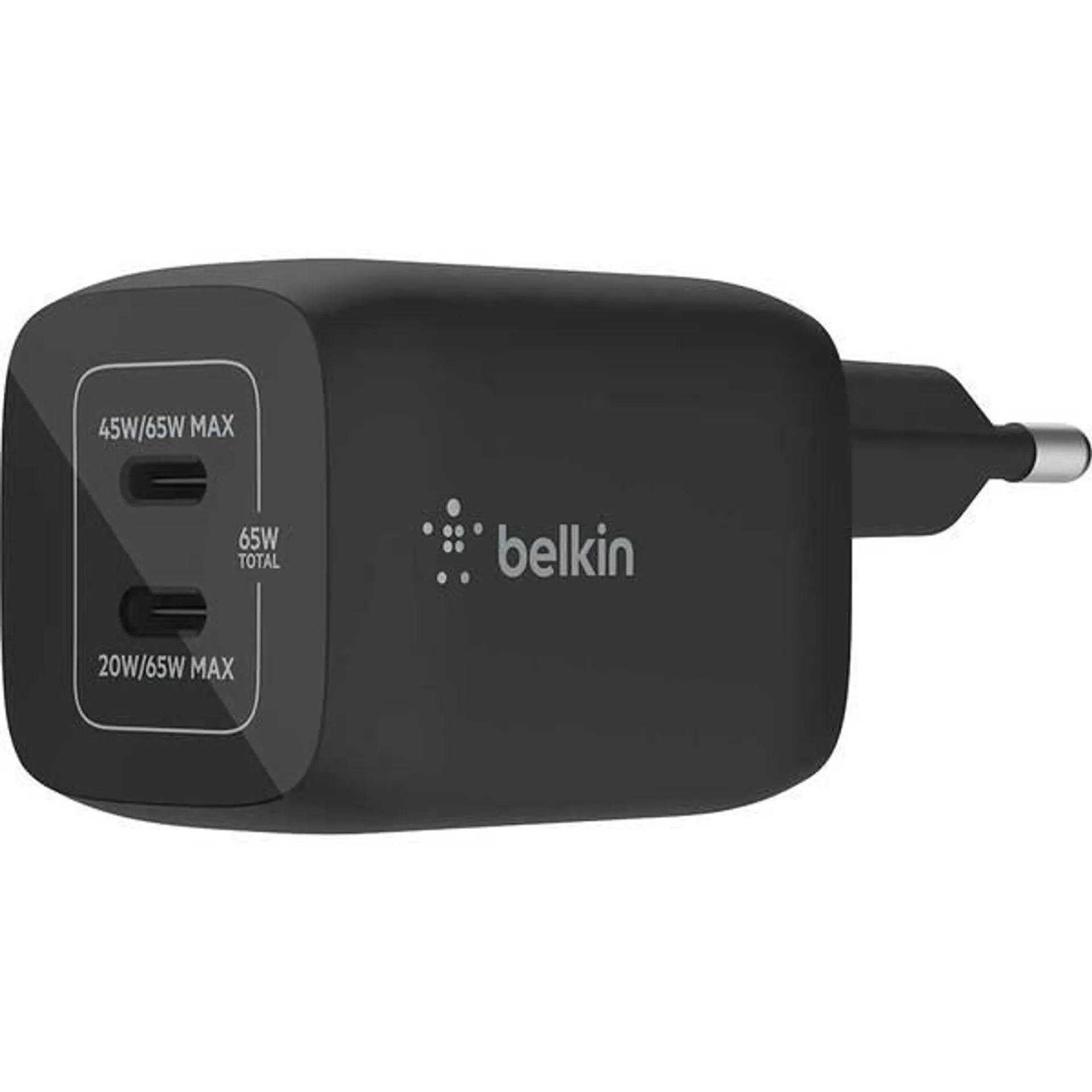 Incarcator retea BELKIN WCH013vfBK, 2xUSB-C 20W/45W, Power Delivery (PD) 65W, negru