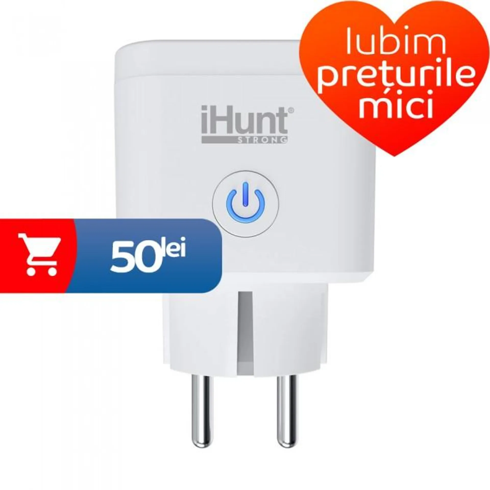 Priza inteligenta iHunt Smart Plug Alb