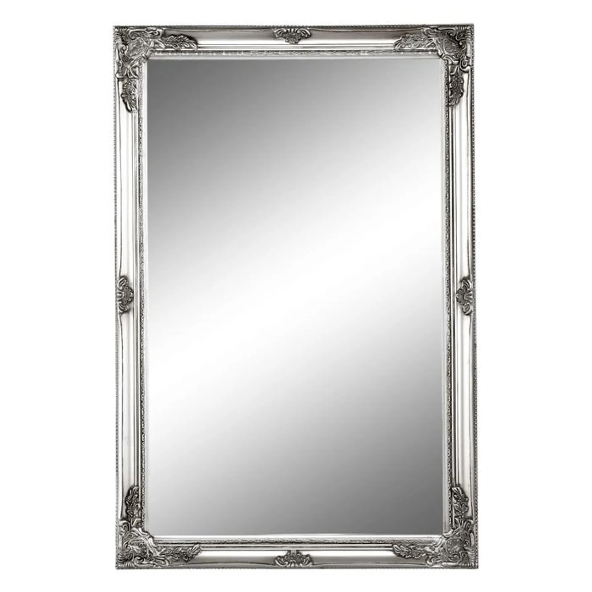 Oglinda decorativa Malkia Typ 6, cu rama argintie, 60 x 90 cm, 1C