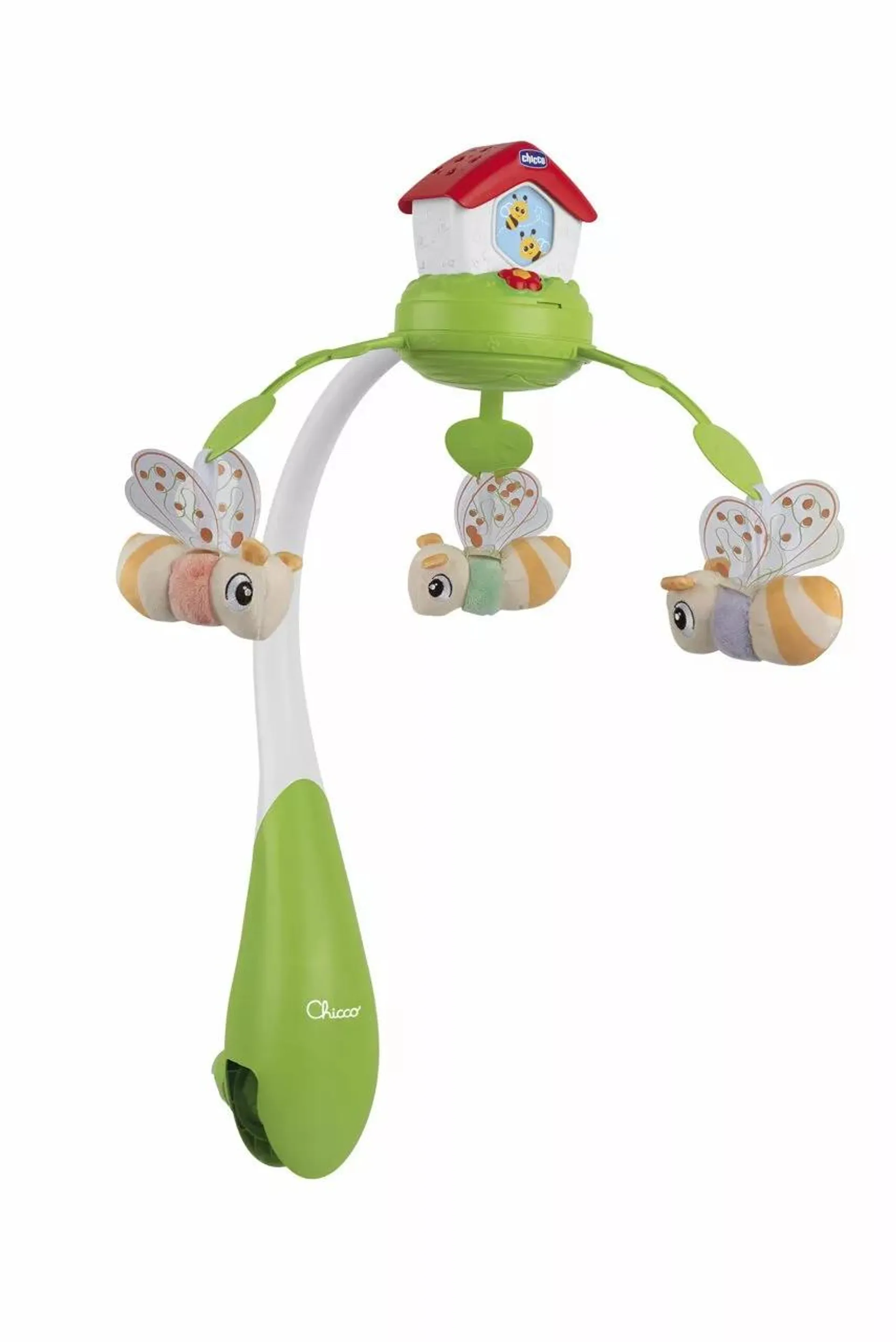 Carusel muzical 3 in 1 Chicco Stupul albinutelor cu proiectie, 0 luni+