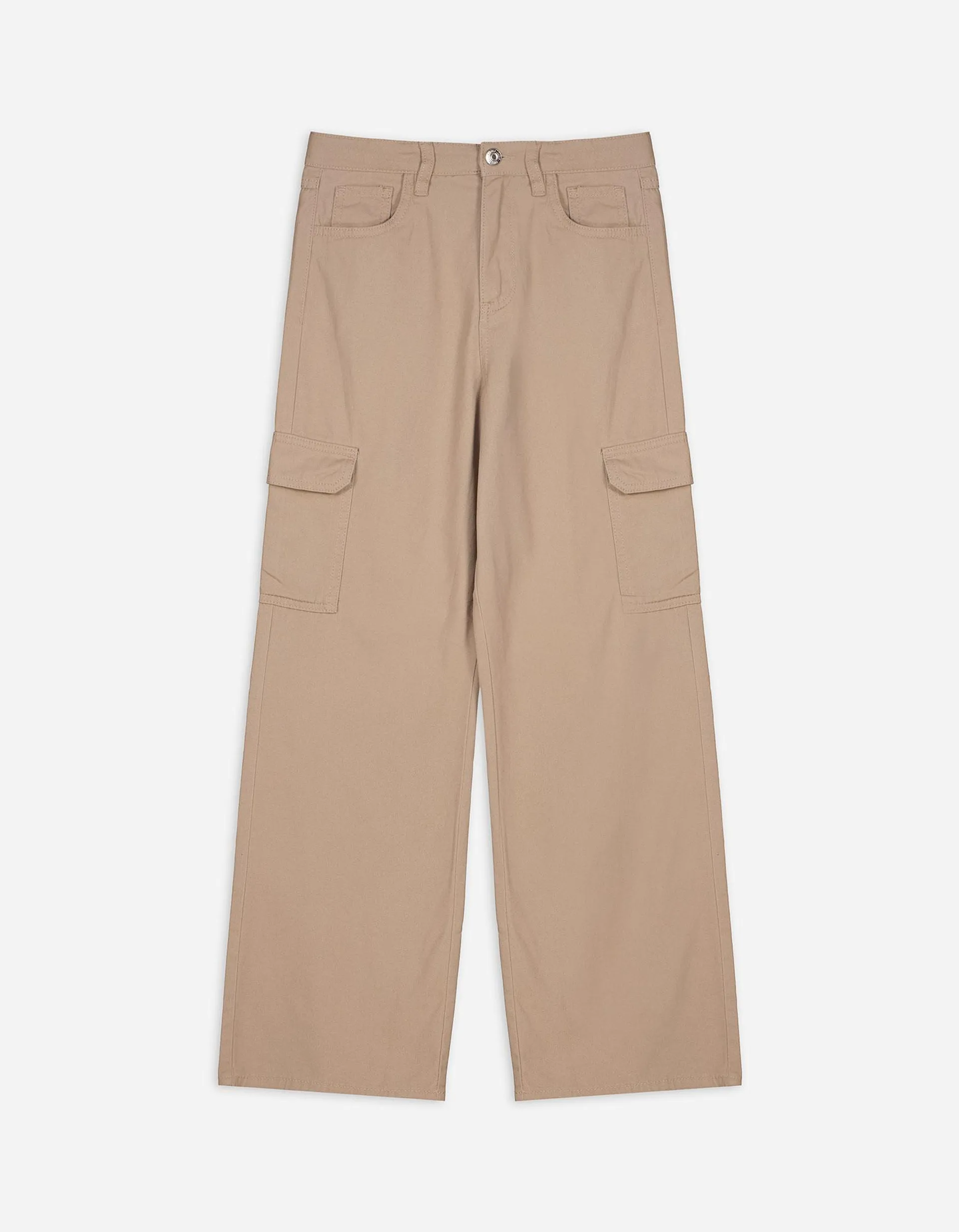 Pantaloni cargo - Buzunare patch - Maro deschis