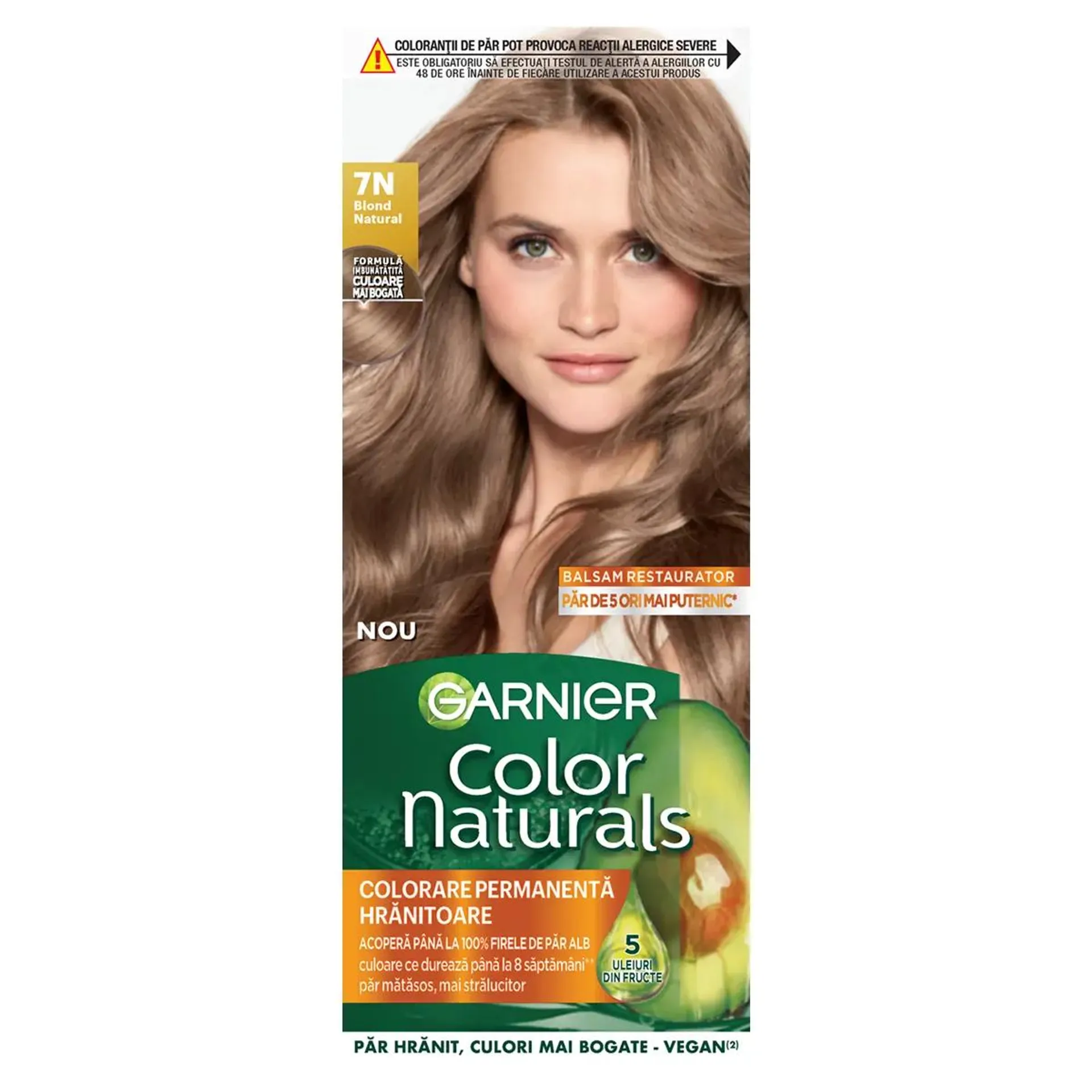 Vopsea de par permanenta cu amoniac Garnier Color Naturals, 6 Blond Natural Mediu, 112 ml