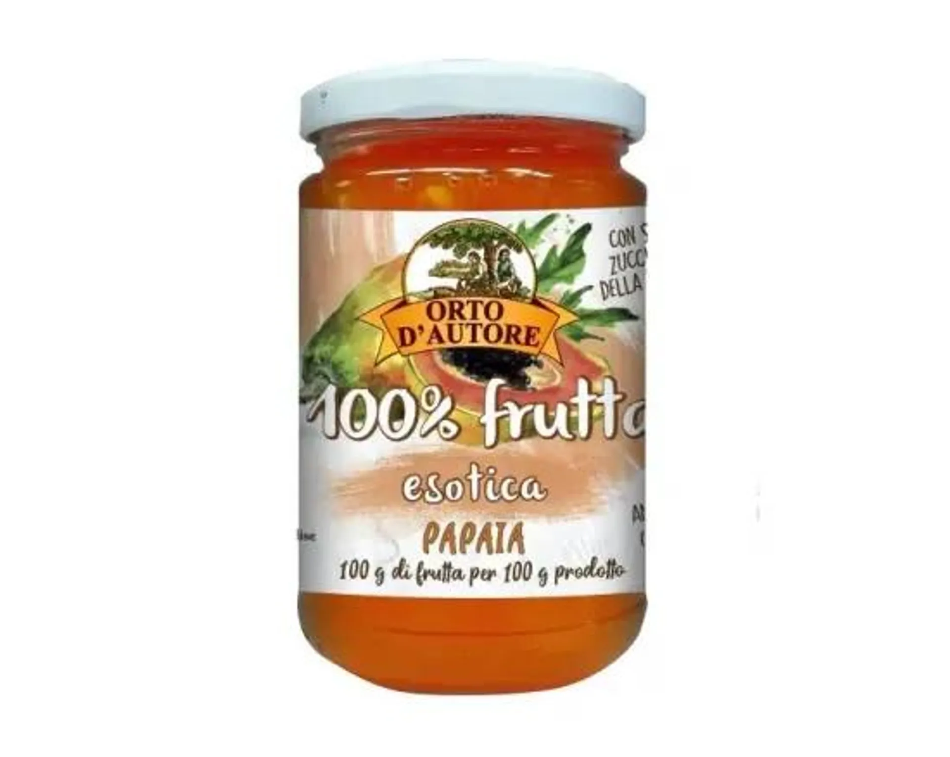 Dulceata de Papaia 100% din Fructe 340 gr Naturala fara Zahar, fara Gluten, Orto D’Autore