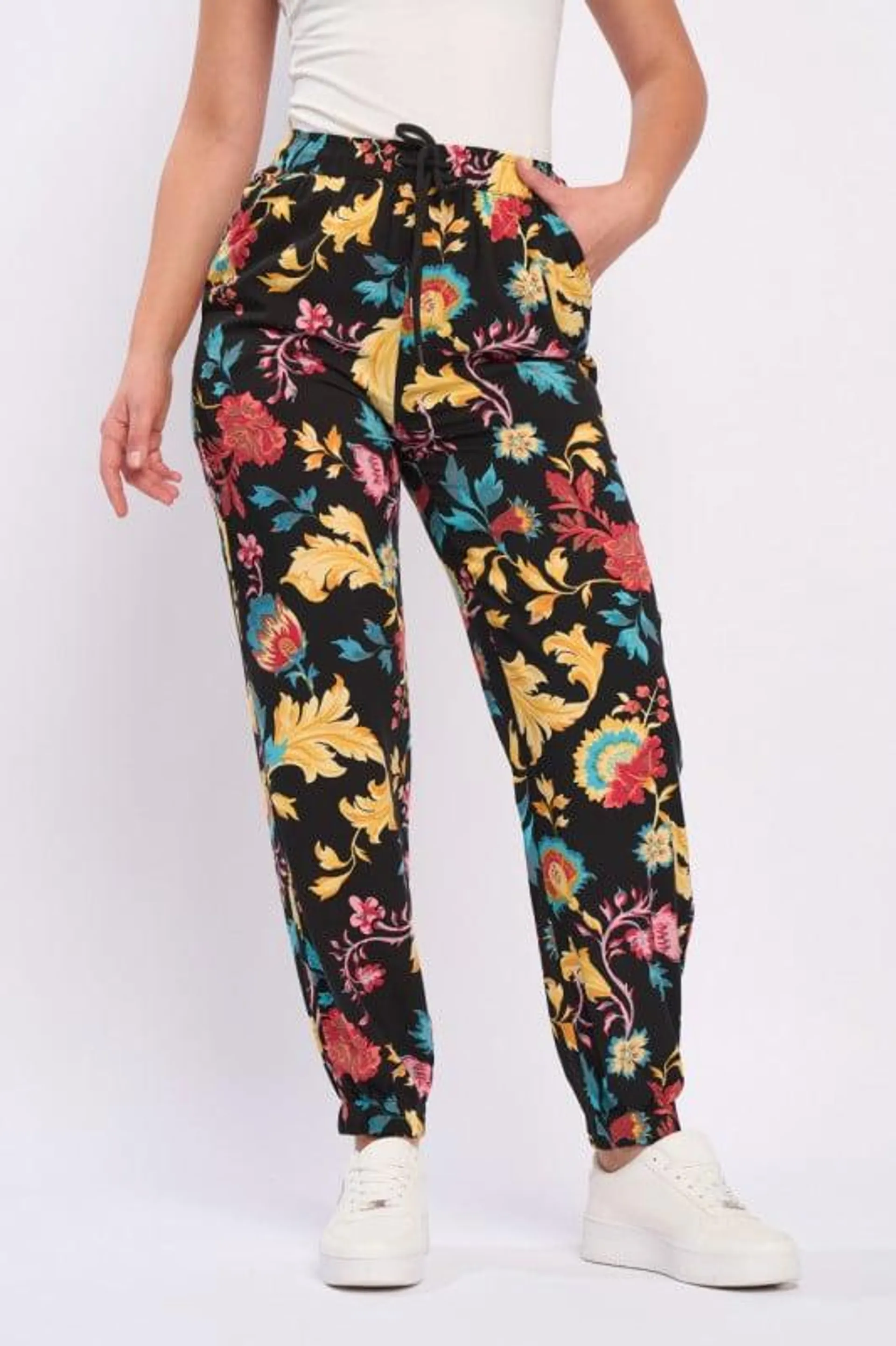 Timeout - Pantaloni dama cu model floral