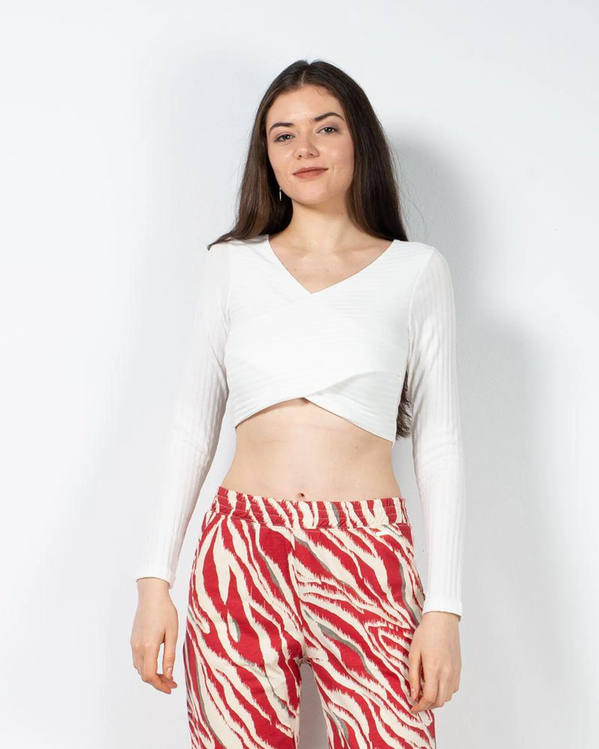 Bluza crop cu maneci lungi 23ITTB4013