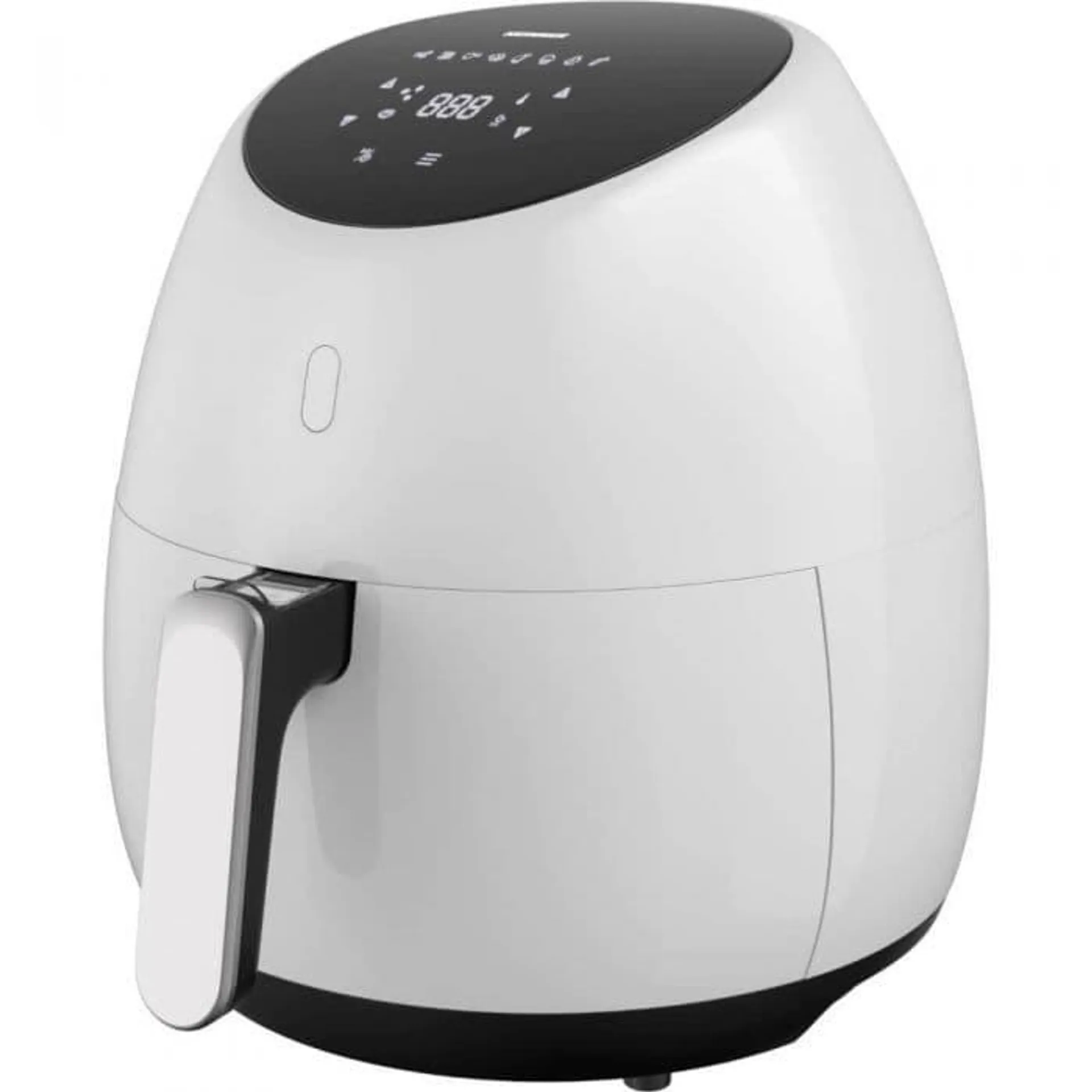 Friteuza cu aer cald Heinner SnowDrop HAF-B2000WH, 2000 W, 5 l, Vas detasabil antiaderent, Afisaj digital, Termostat reglabil, Temporizator, Alb