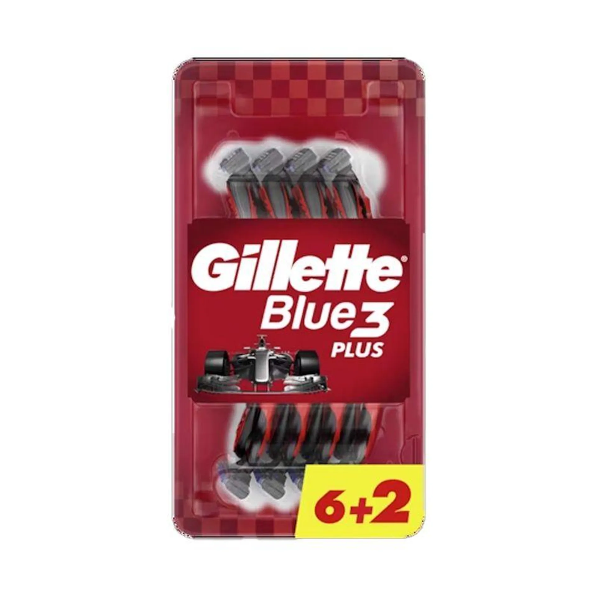 Aparat de ras Gillette Blue3 Plus Red, 8 buc